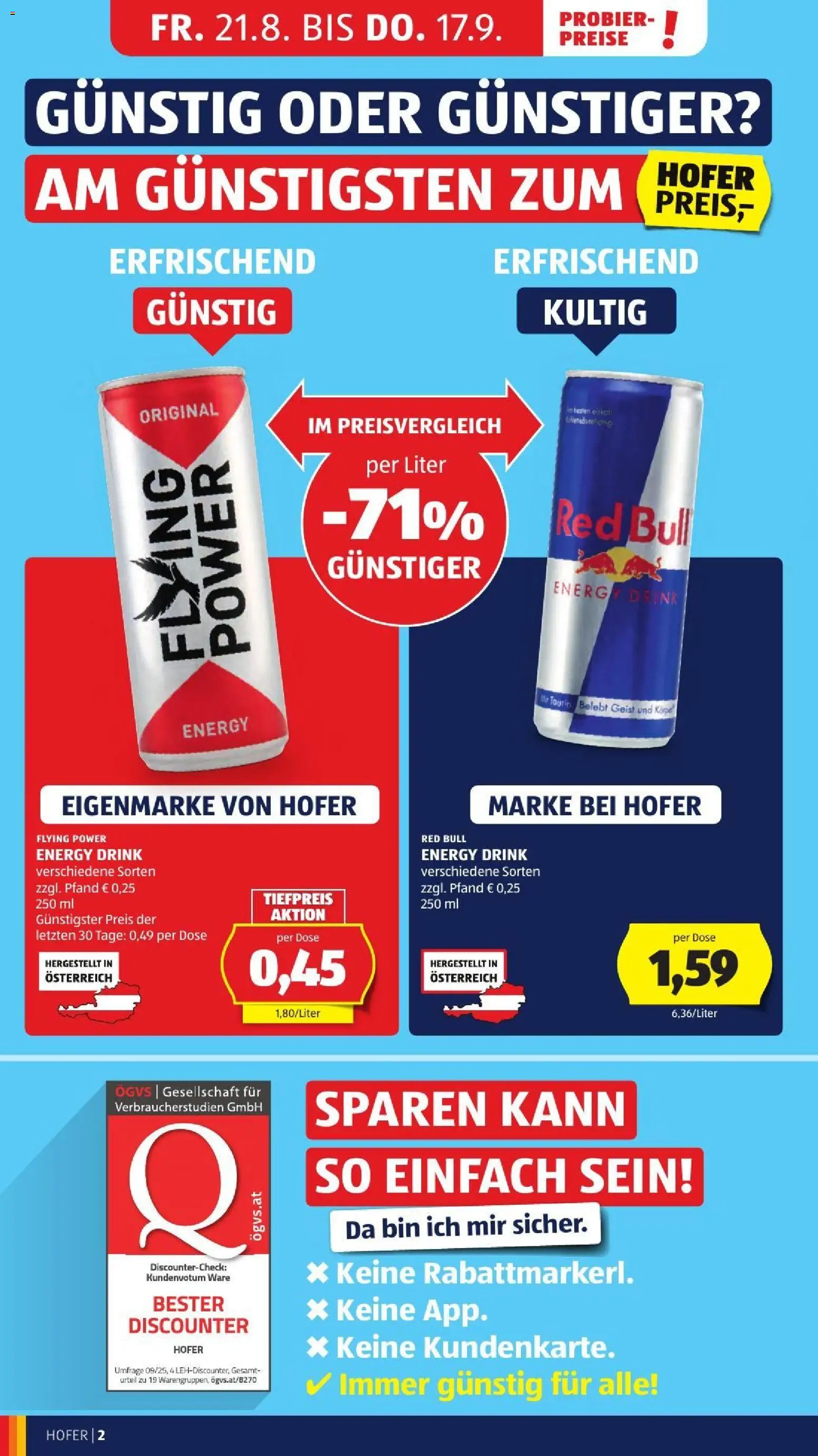 Hofer AT akciós ujság - amely érvényes a következő dátumtól: 2026.08.28. | Oldal: 4 | Termékek: Energy drink, Red bull, Só