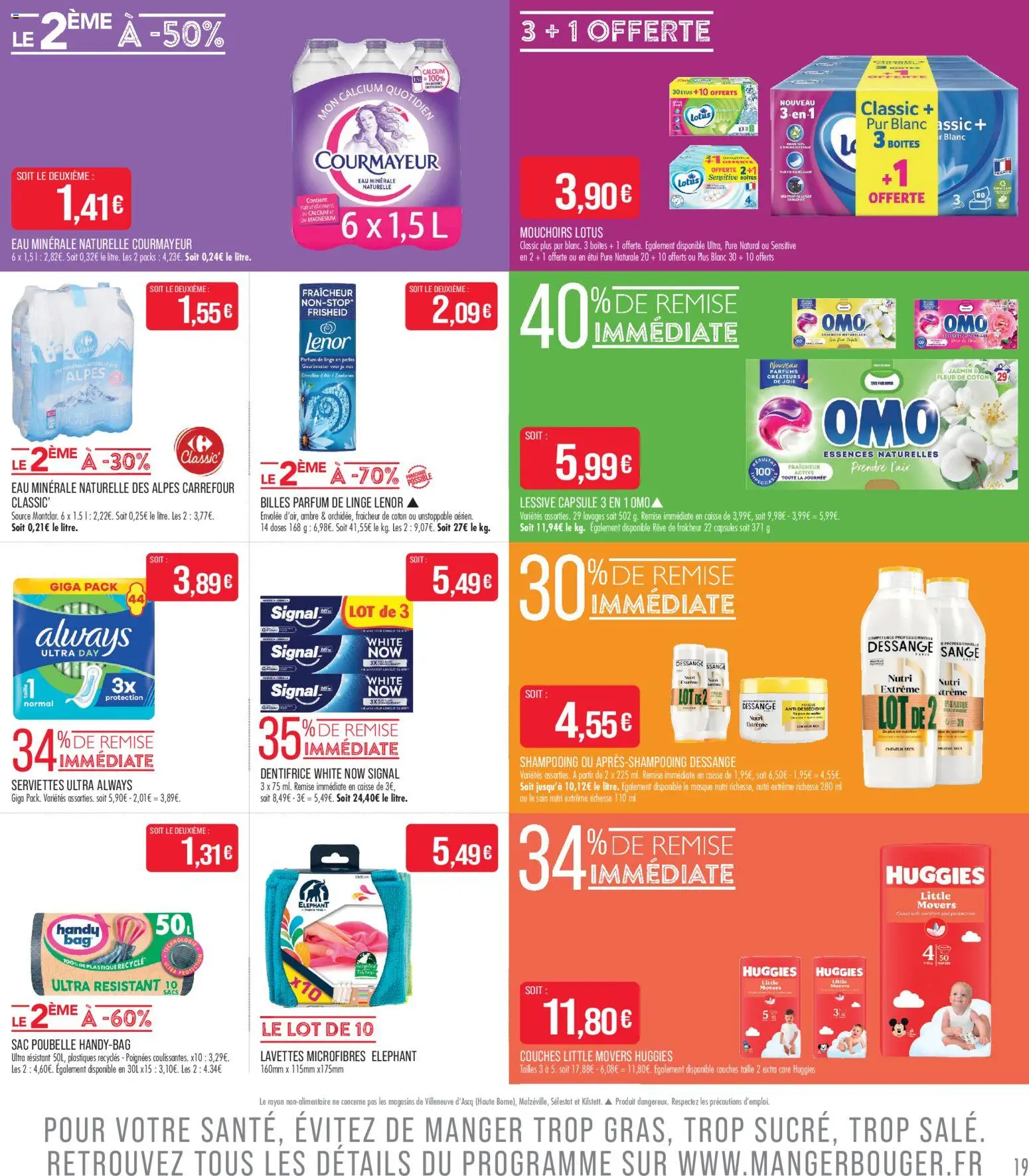 {H1} | Page: 19 | Produits: Lenor, Masque, Poignées, Mouchoirs