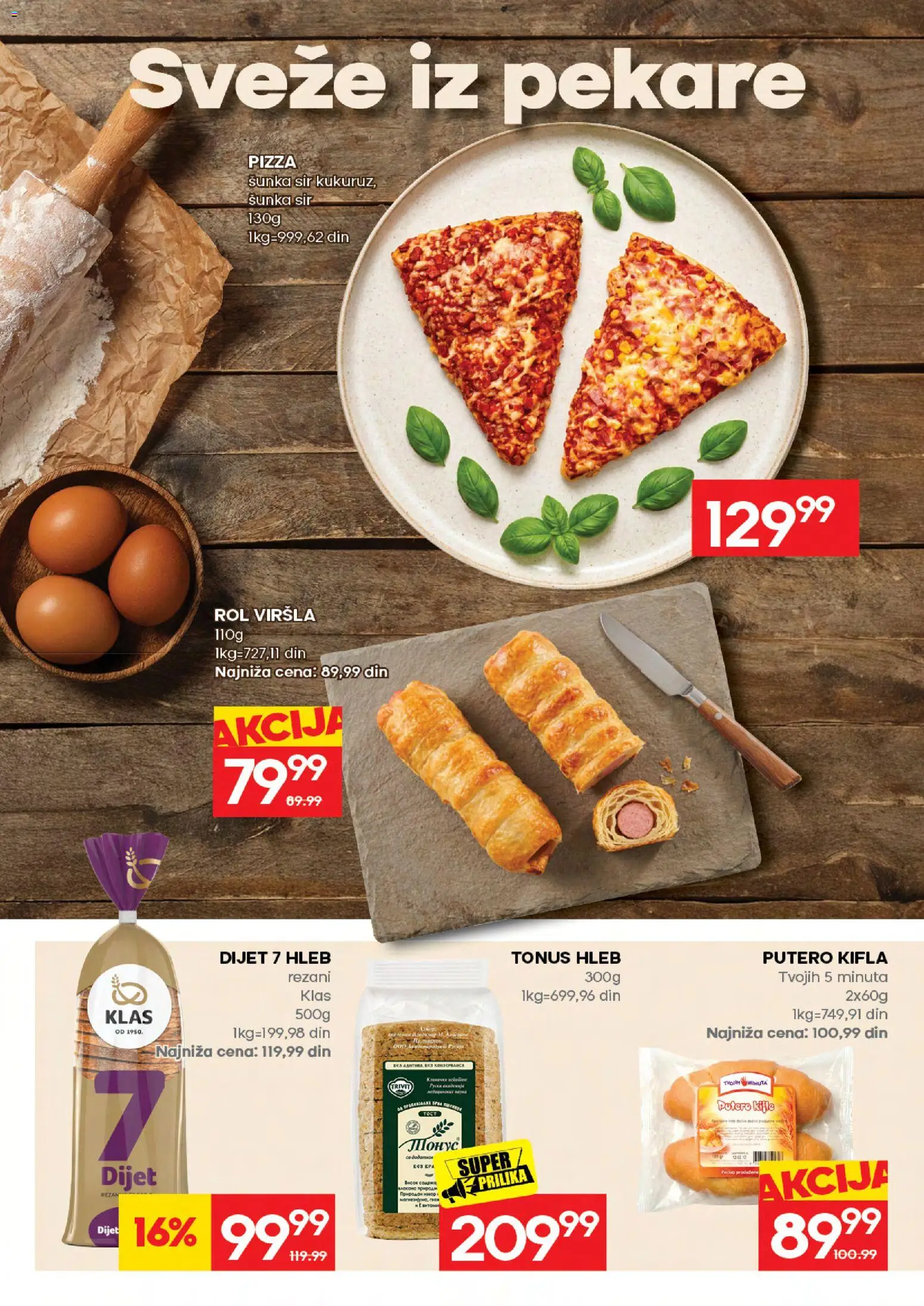 Mercator katalog - važi od 06.08.2026 | Strana: 18 | Proizvode: Sir, Hleb, Šunka, Pizza šunka