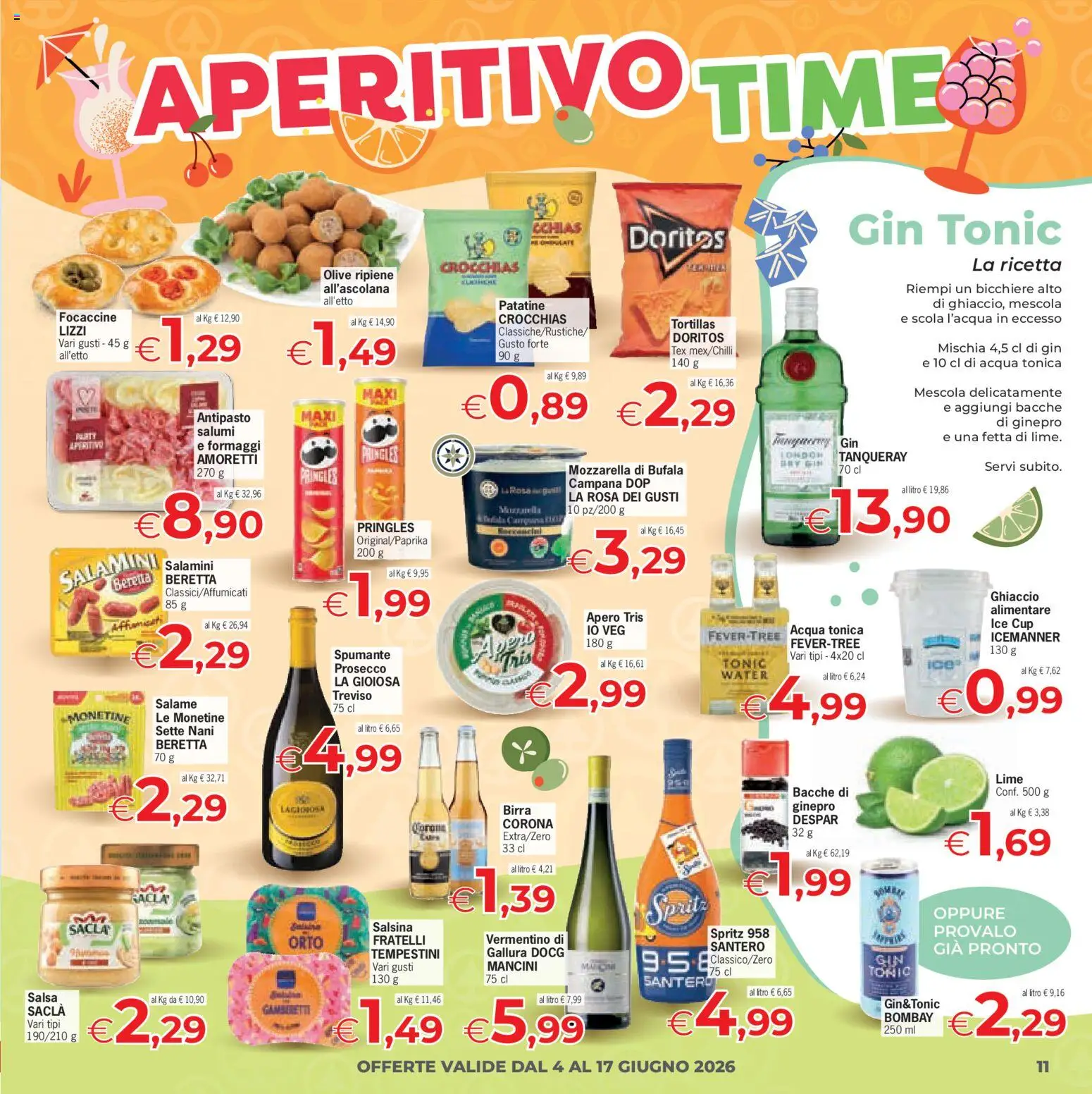 Volantino Eurospar del 04.06.2026 | Pagina: 11 | Prodotti: Birra, Salsa, Tortillas, Aperitivo
