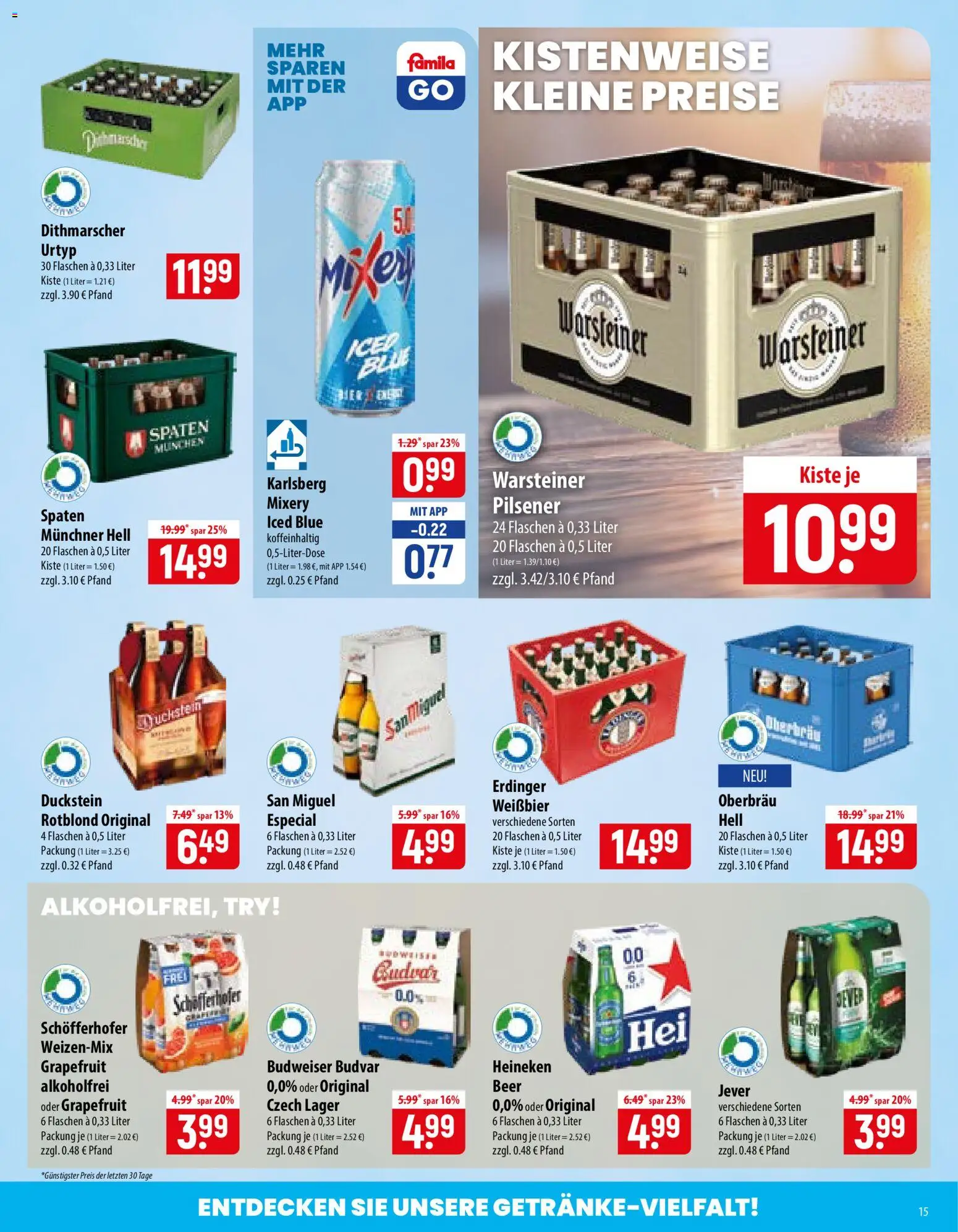 Famila Prospekt – gültig ab 22.06.2026 | Seite: 15 | Produkte: Erdinger, Heineken, Grapefruit, Mixery