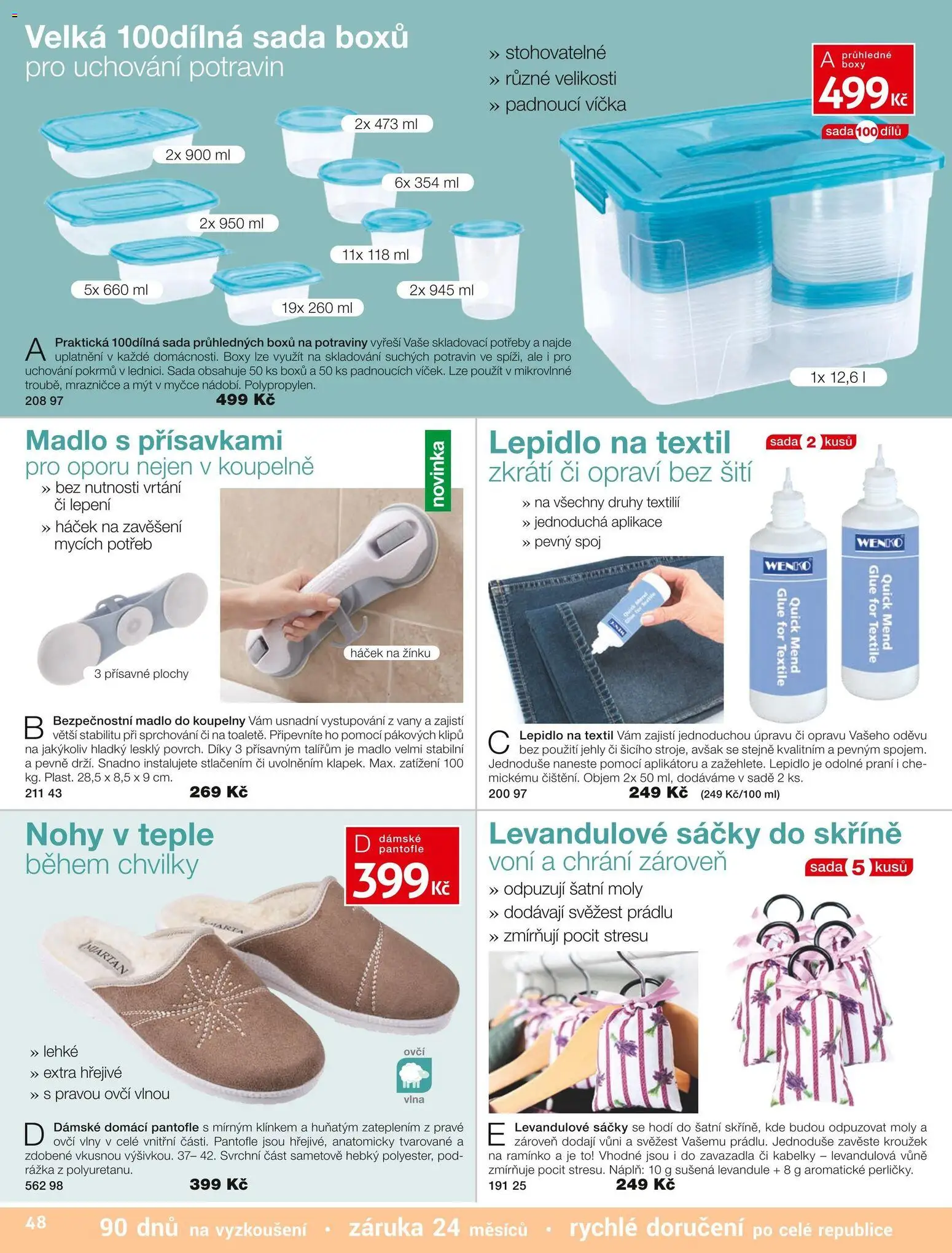 Decodoma katalog Podzim 2026 od 01.09.2026 | Strana: 48 | Produkty: Pantofle, Skříně, Lepidlo na textil, Potraviny