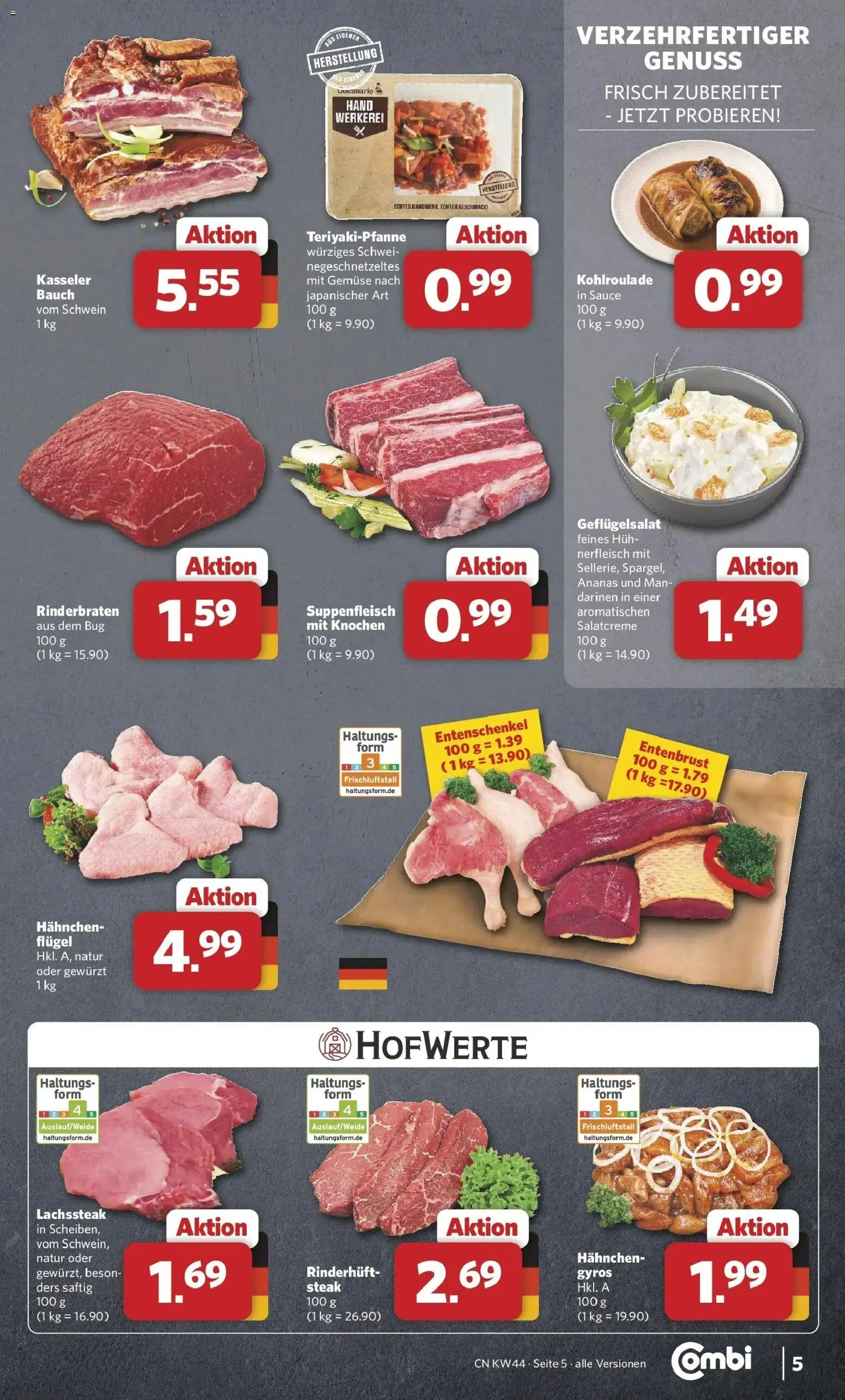 Combi Prospekt Twistringen (ab 26.10.2026) zum Blättern | Seite: 5 | Produkte: Hahnchen, Gyros, Suppenfleisch, Steak