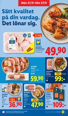 NORSK SJÖMAT Kallrökt/gravad lax, I skivor, Fångstzon: se förp. 272,50 kr/kg - Förhandsvisning av reklamblad från butik Lidl aktuell från 21/09/2026 | Sida: 3