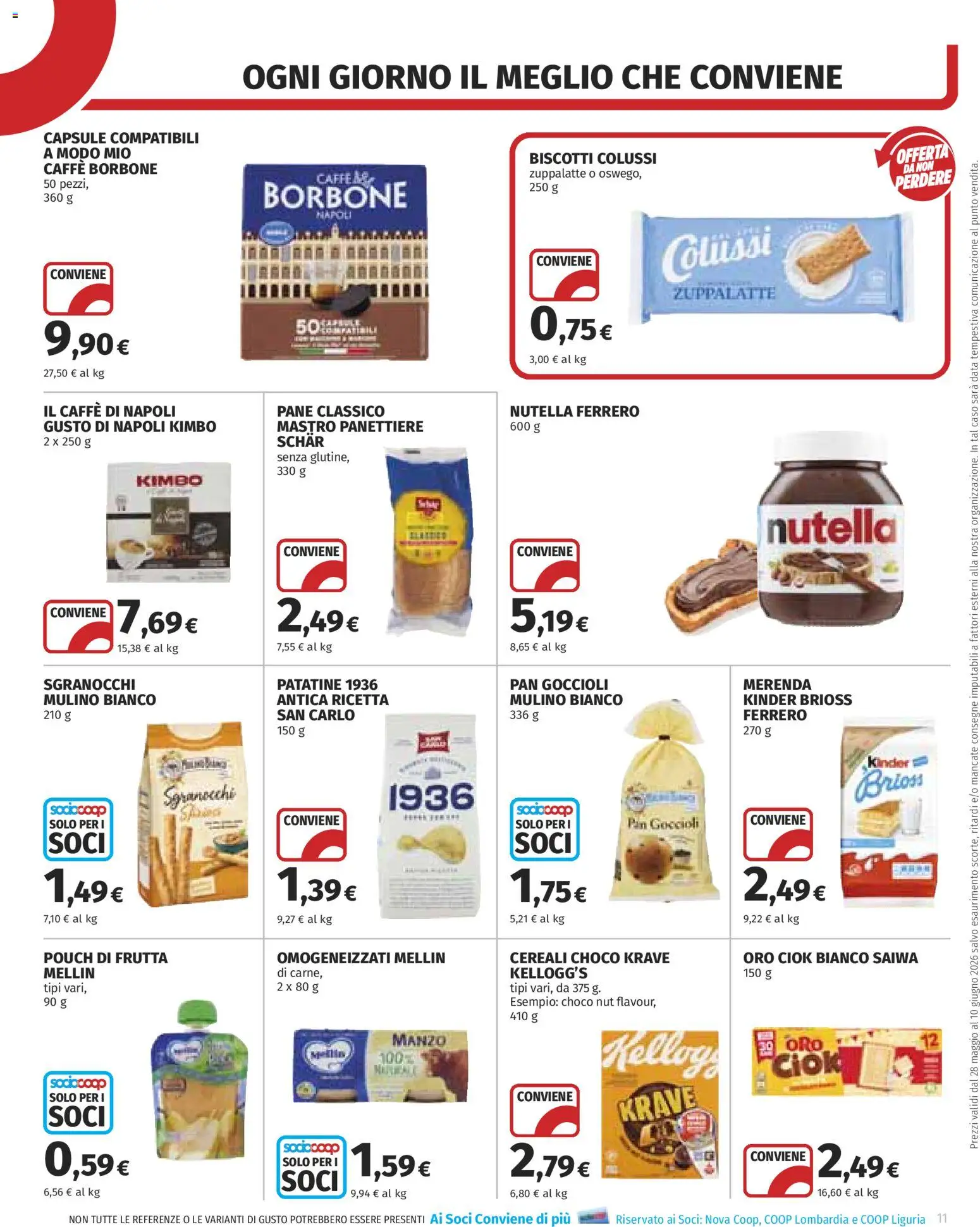 Volantino COOP del 28.05.2026 | Pagina: 11 | Prodotti: Patatine, Biscotti, Frutta, Data