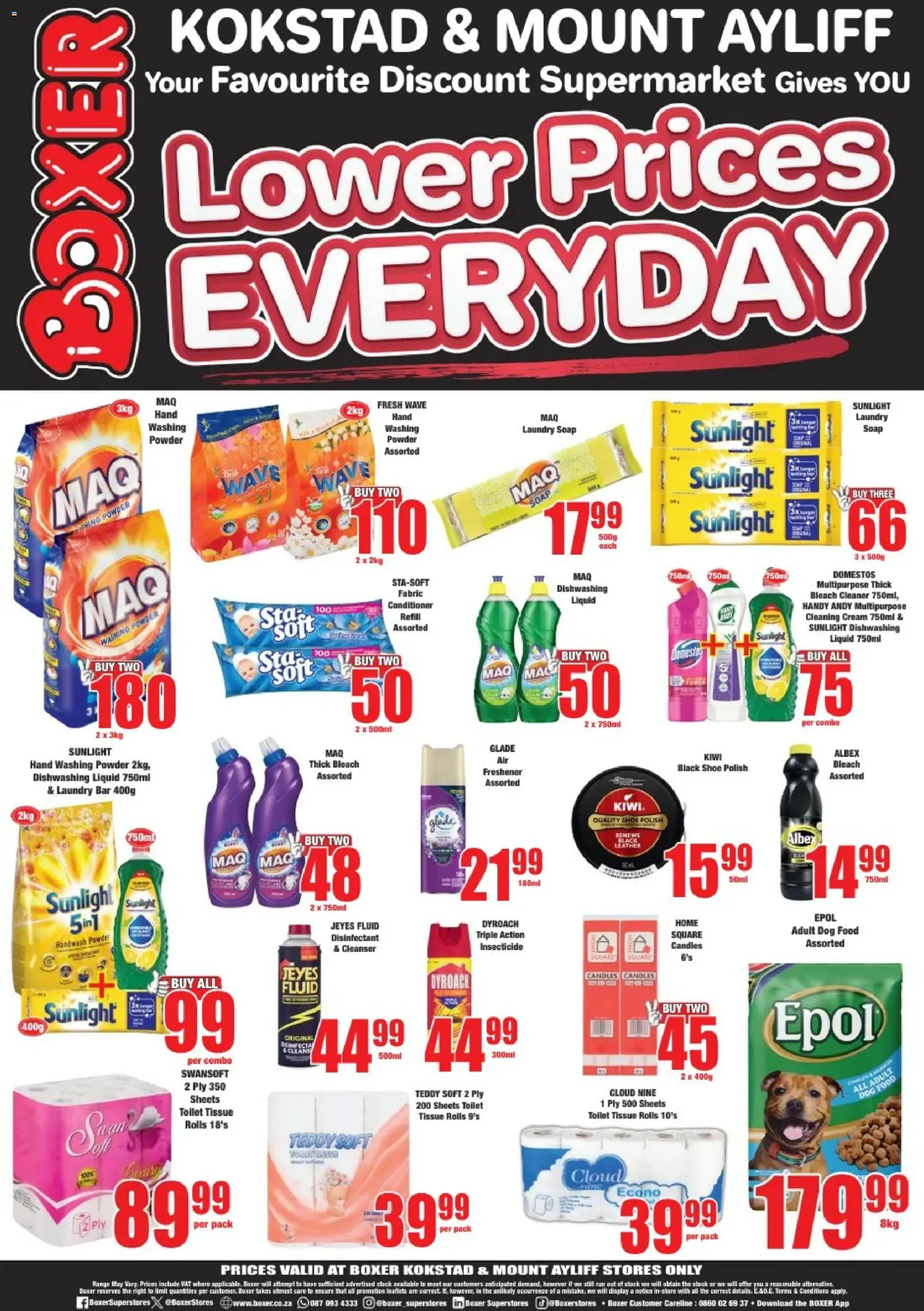New Boxer catalogue – valid from 25.05.2026 | Page: 12 | Products: Powder, Conditioner, Soap, Dog food