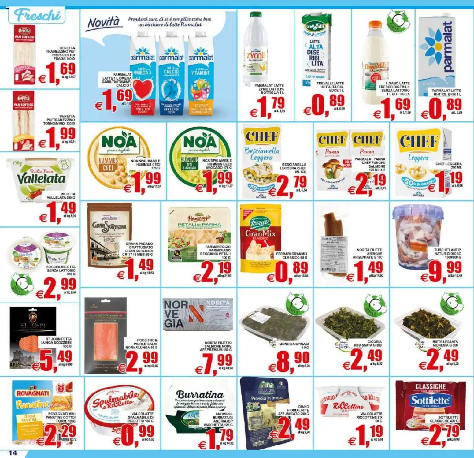 Volantino Pewex del 21/08/2026 | Pagina: 14 | Prodotti: Salmone, Ceci, Provola, Parmigiano