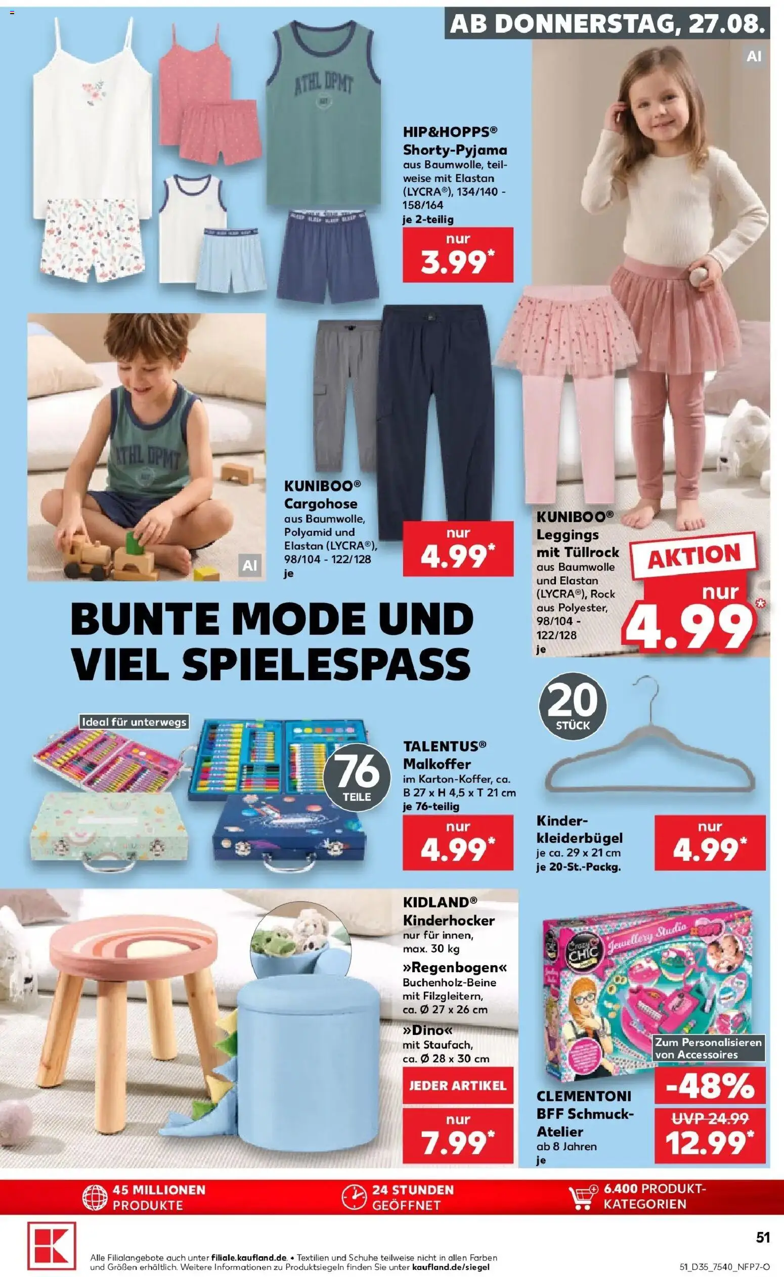 Prospekt Kaufland ab 24.08.2026 » Angebote Online zum Blättern | Seite: 62 | Produkte: Cargohose, Kleiderbügel, Rock, Leggings