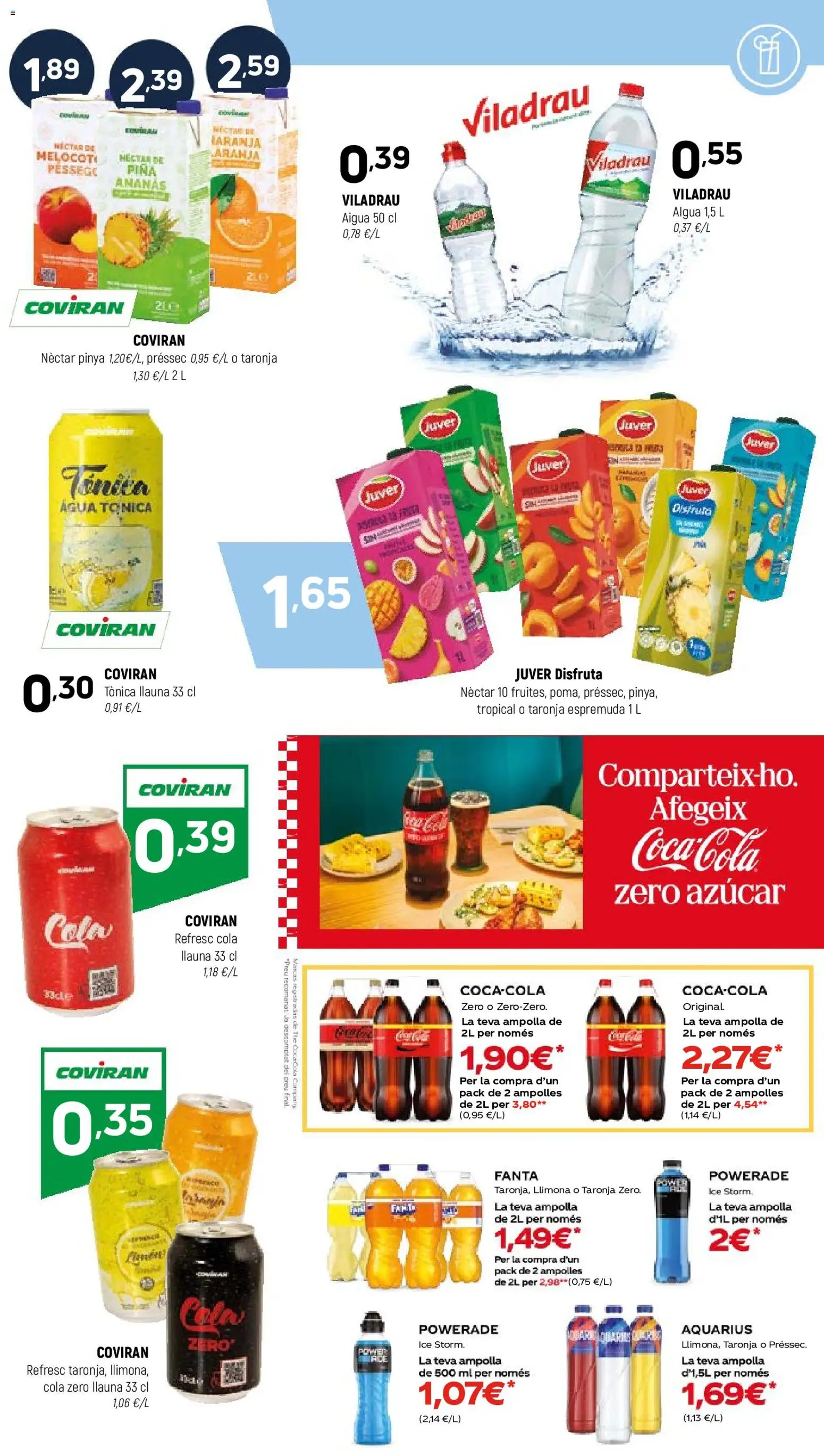 Coviran Ofertas │ válido desde el 11/08/2026 | Página: 11 | Productos: Tónica, Fanta, Piña, Agua