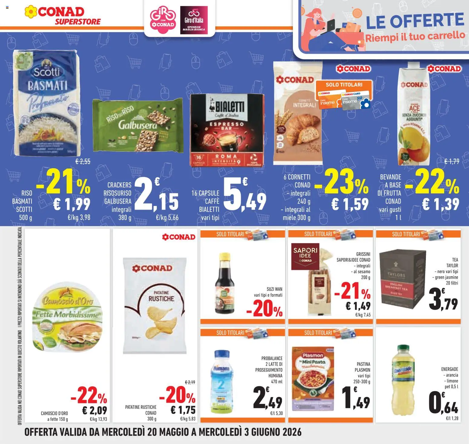 Volantino Conad del 20.05.2026 | Pagina: 40 | Prodotti: Frutta, Crackers, Arancia, Miele