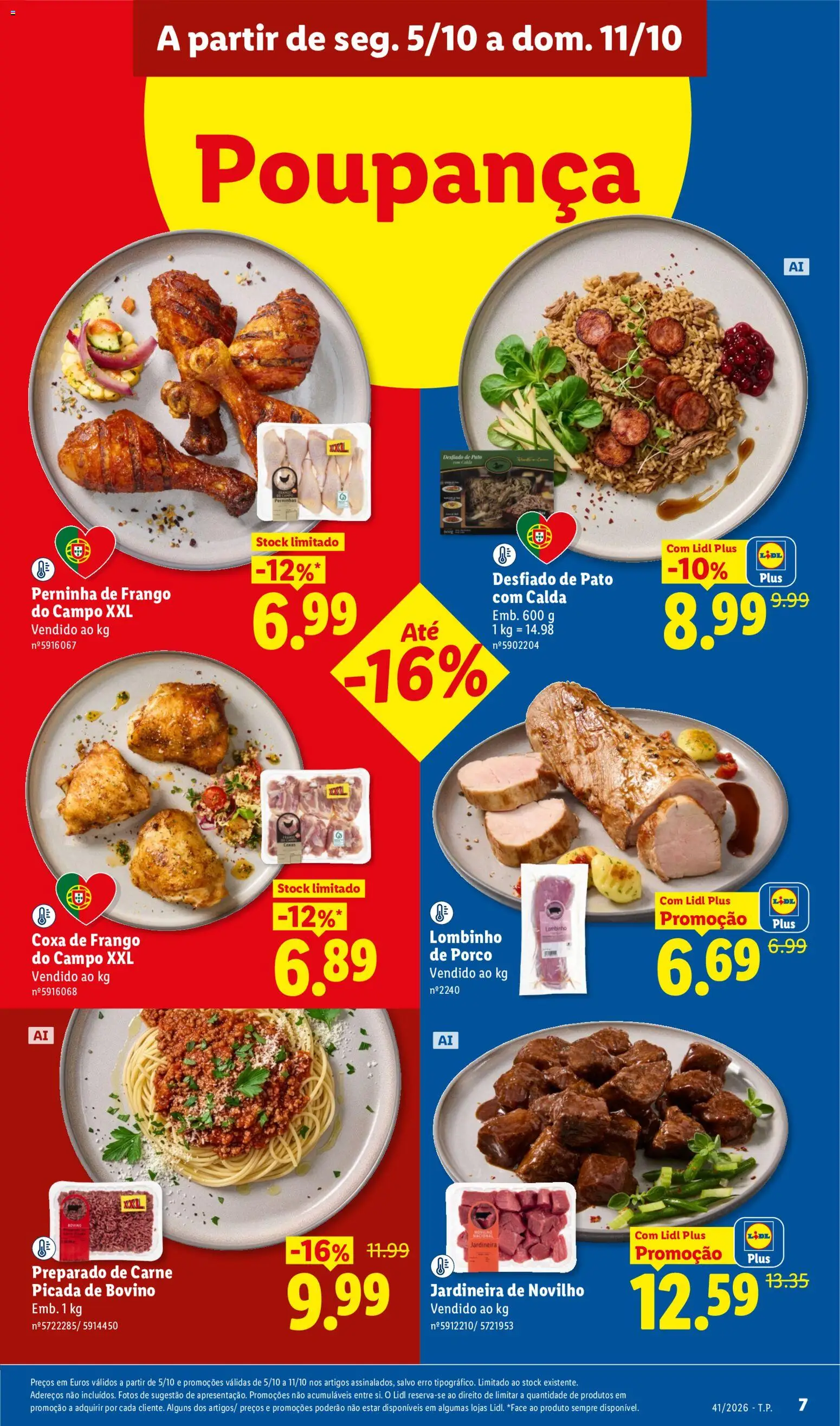 Lidl folheto │ válido de 05/10/2026 | Página: 7 | Produtos: Frango, Pato, Carne picada, Carne