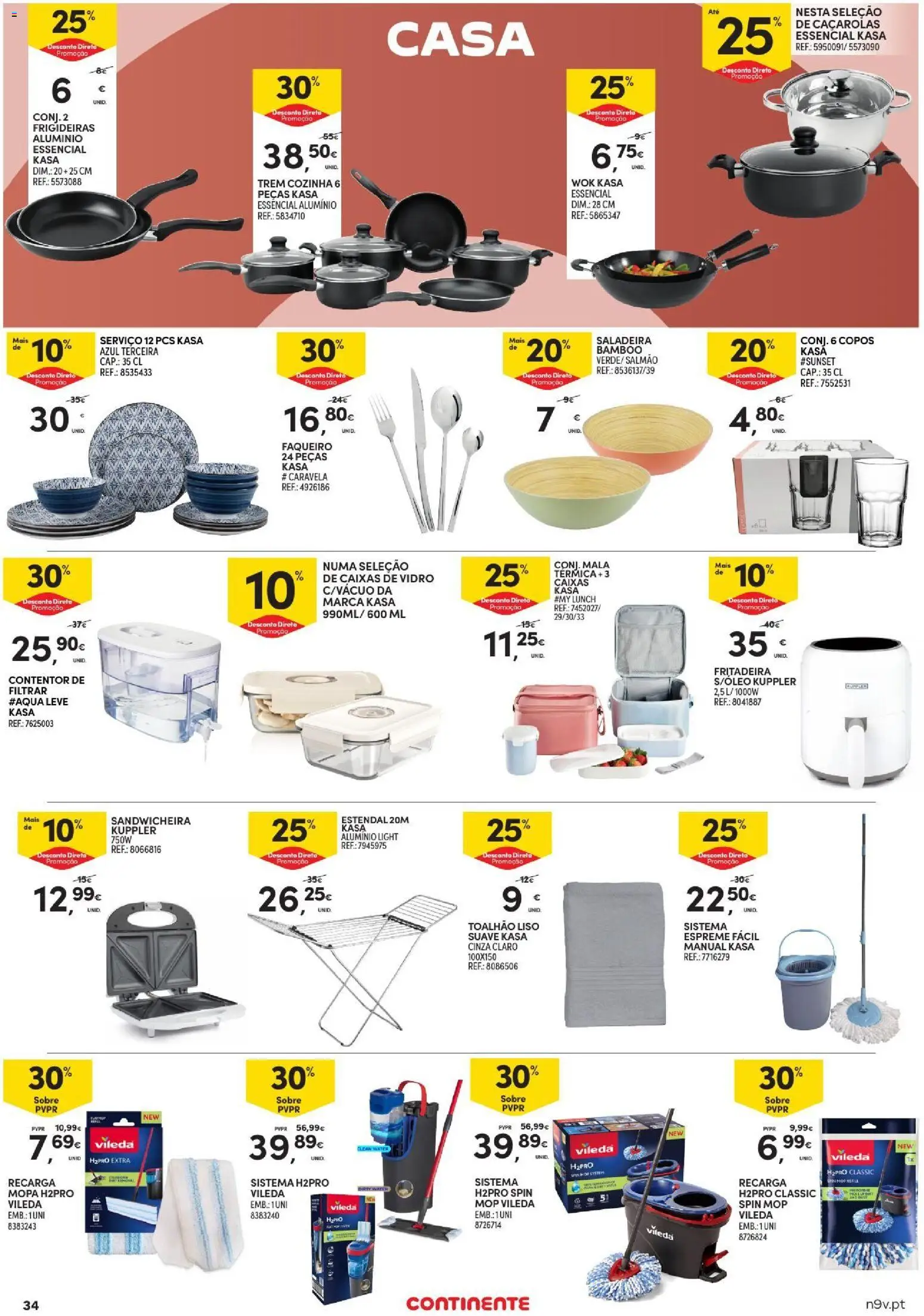 Continente folheto Açores │ válido de 29/10/2026 | Página: 34 | Produtos: Copos, Fritadeira, Salmão
