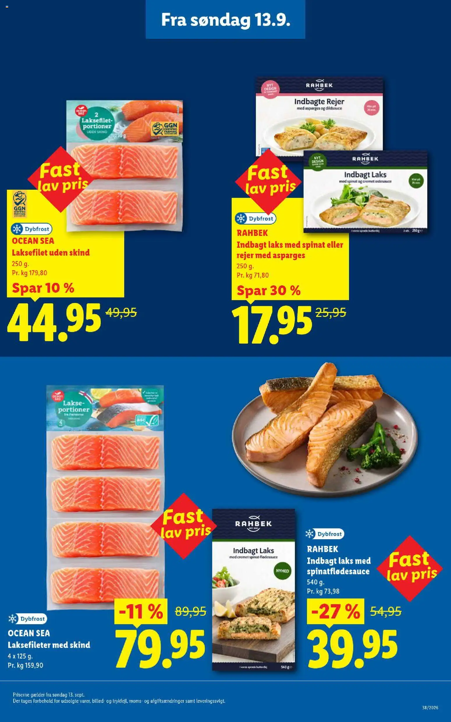 Lidl tilbudsavis – gyldig fra 13/09/2026 | Side: 9 | Produkter: Butterdej, Spinat, Laks, Asparges