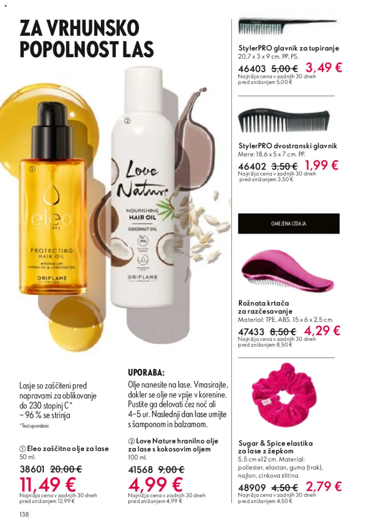 Novi Oriflame katalog ponudbe – veljaven od 13.05.2026 | Stran: 137 | Izdelki: Olje za lase, Glavnik, Krtaca, Olje
