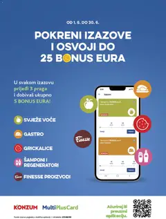 SVJEŽE VOĆE, Osvoji do 5 BONUS eura! Kupi svježe voće - Pregled kataloga iz trgovine Konzum, vrijedi od 10.06.2026 | Stranica: 45