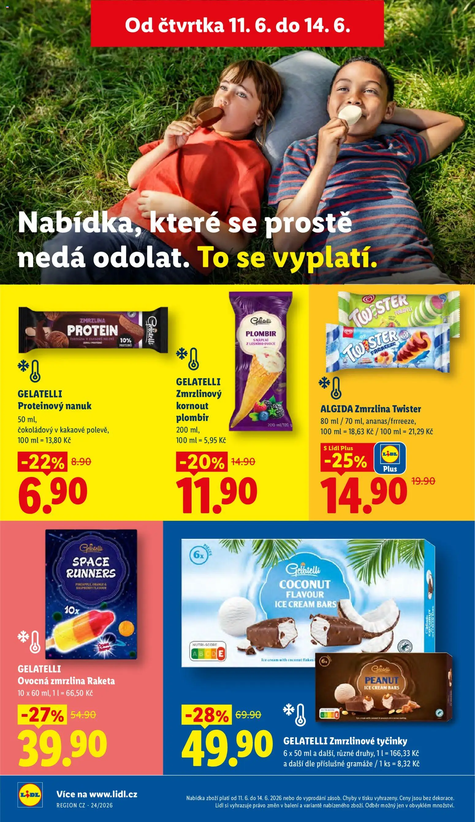 Lidl leták od 11.06.2026 | Strana: 34 | Produkty: Zmrzlina Gelatelli, Nanuk, Ovoce, Gelatelli