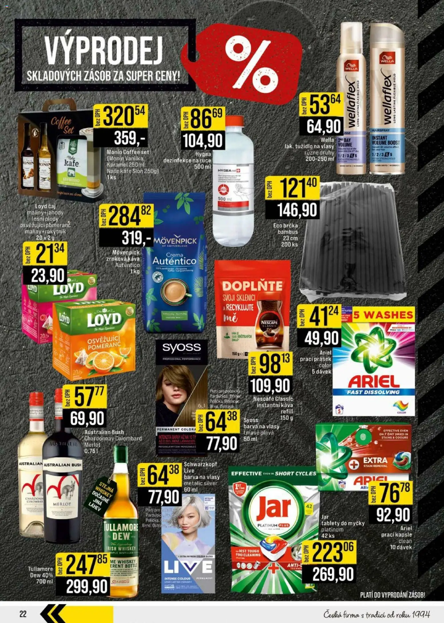 Jip leták - Cash & Carry od 08.07.2026 | Strana: 22 | Produkty: Káva, Čaj, Prací Prášek, Barvy