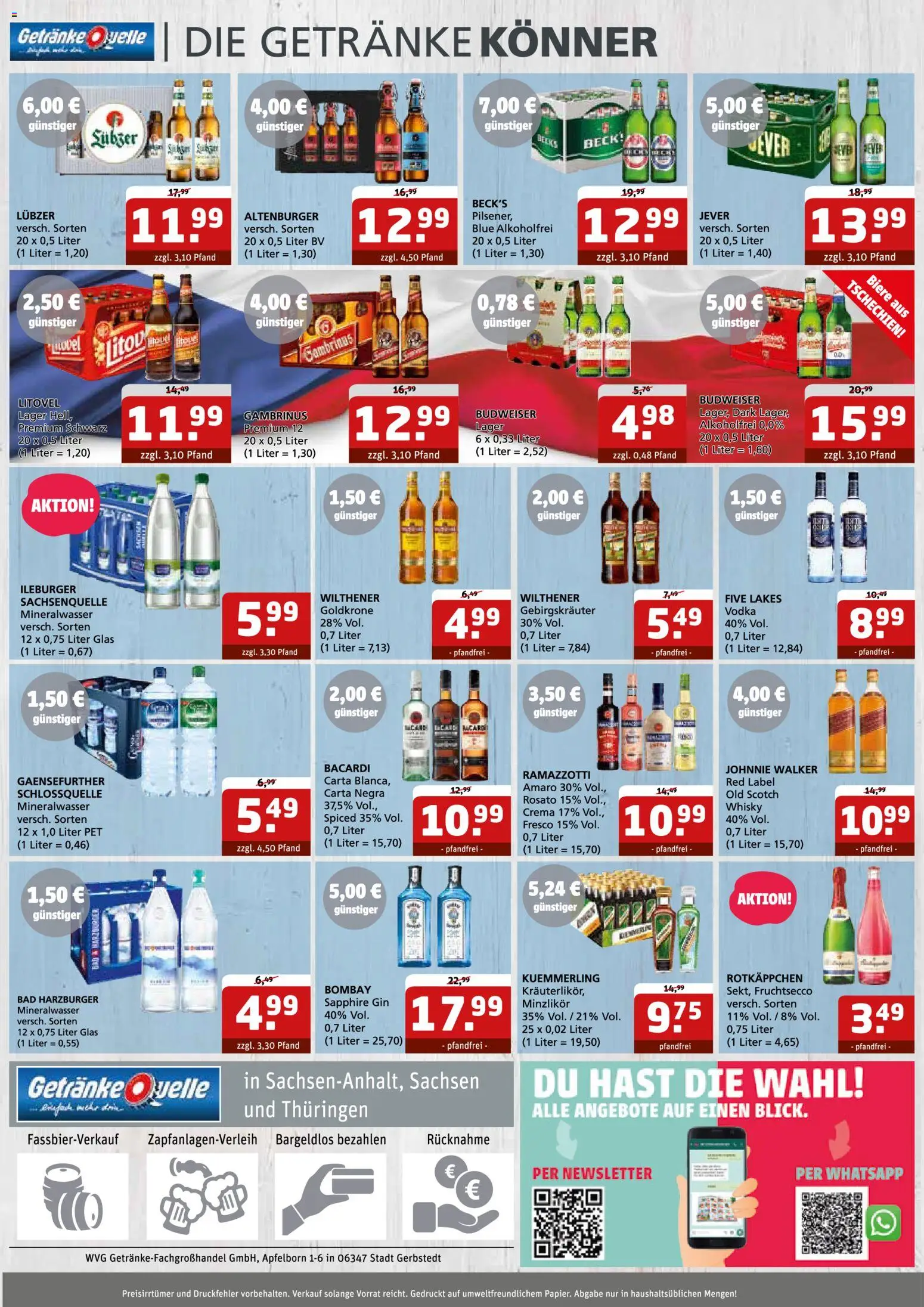 Getränke Quelle Prospekt Aken – gültig ab 28.09.2026 | Seite: 6 | Produkte: Wilthener, Mineralwasser, Gin, Johnnie walker