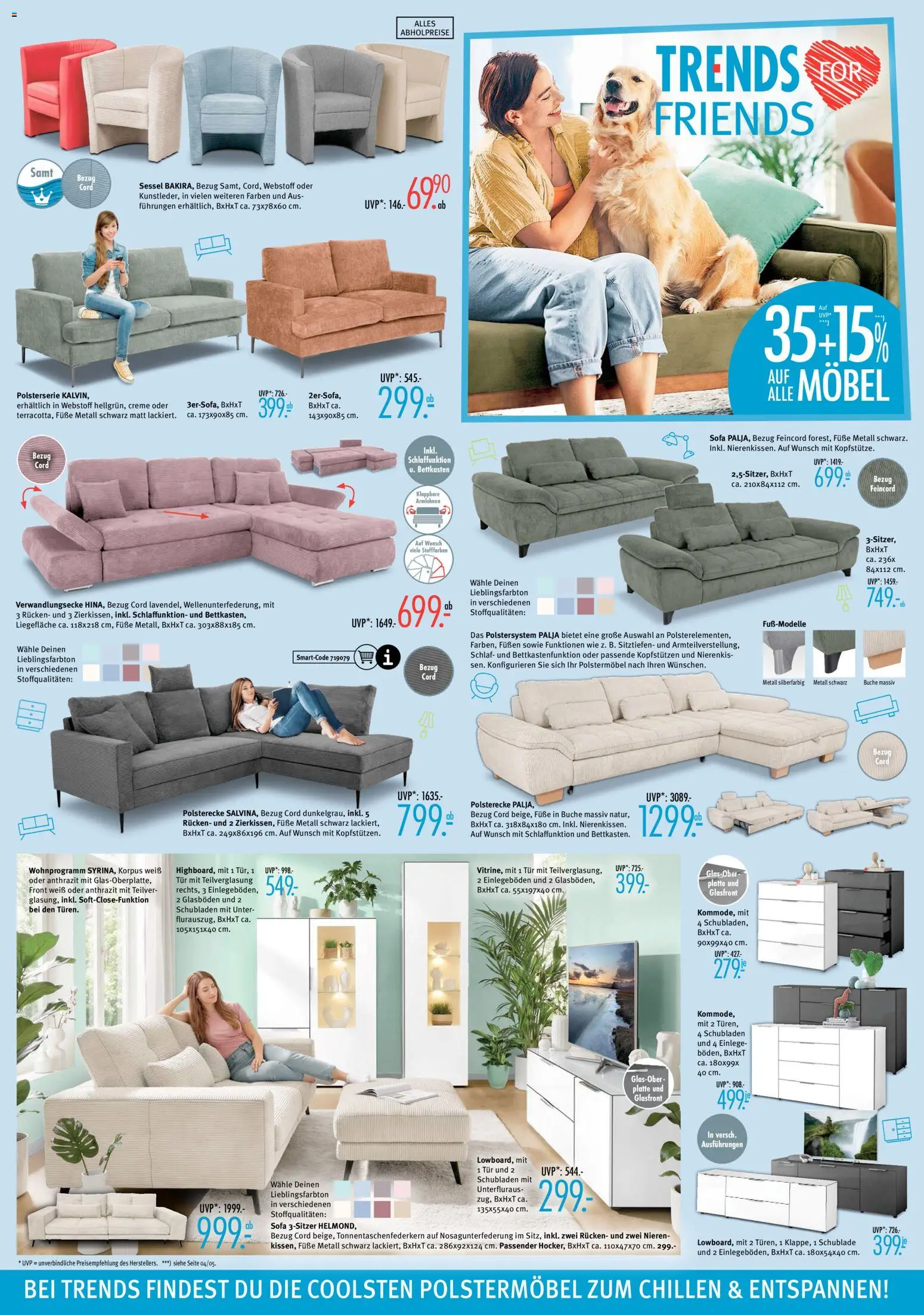Trends Prospekt – gültig ab 30.05.2026 | Seite: 2 | Produkte: Sofa, Sessel, Tür, Creme