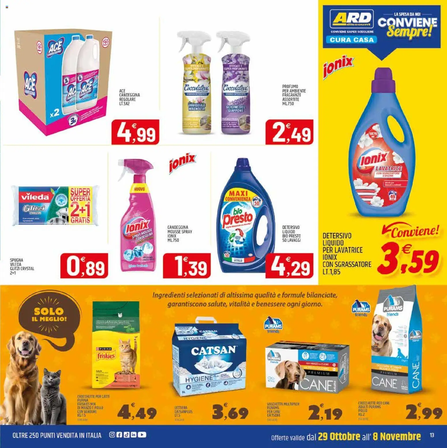 Volantino ARD Discount del 29/10/2026 | Pagina: 21 | Prodotti: Manzo, Sgrassatore, Crocchette, Profumo