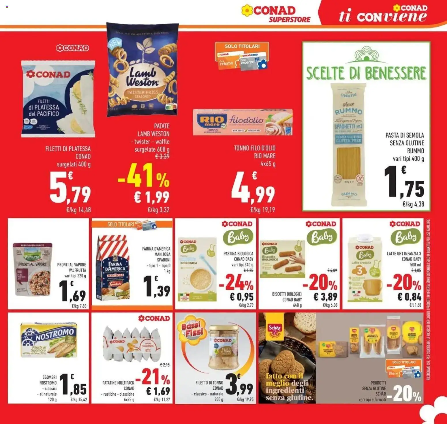 Volantino Conad dal 09/09/2026 > Anteprima | Pagina: 23 | Prodotti: Rummo, Biscotti, Patate, Filetto