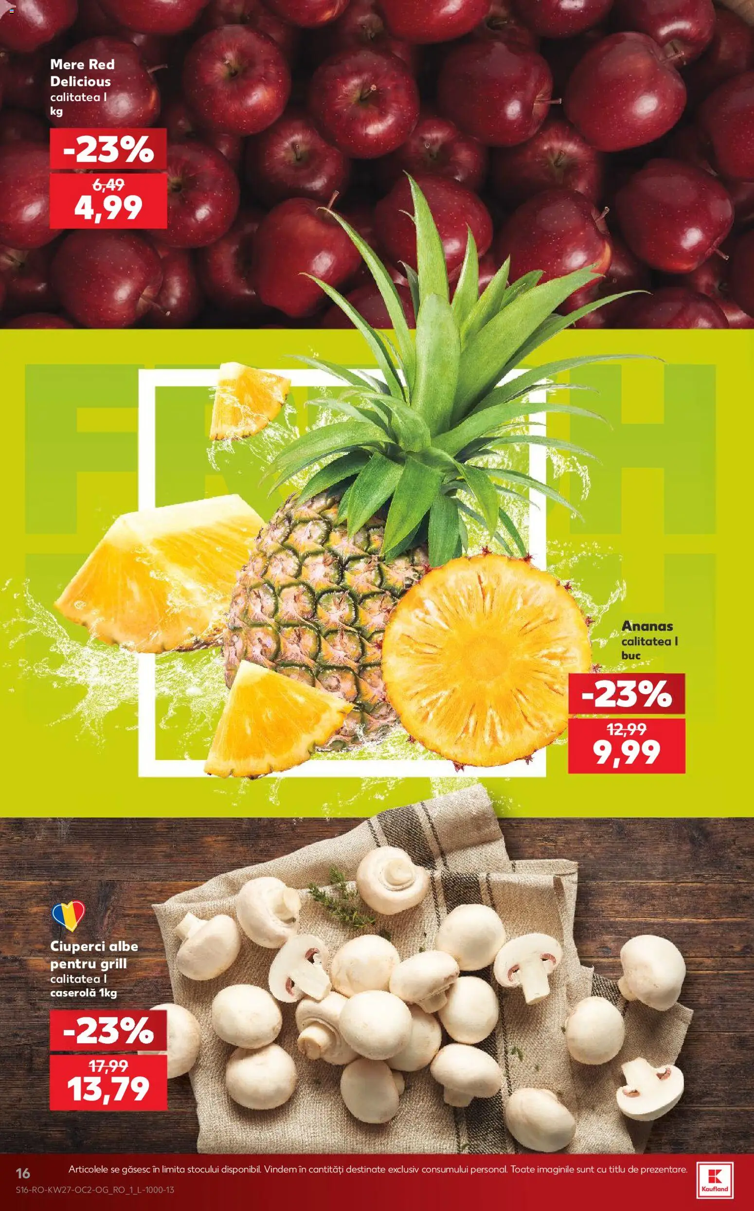 Kaufland RO akciós ujság - amely érvényes a következő dátumtól: 2026.07.01. | Oldal: 16 | Termékek: Grill