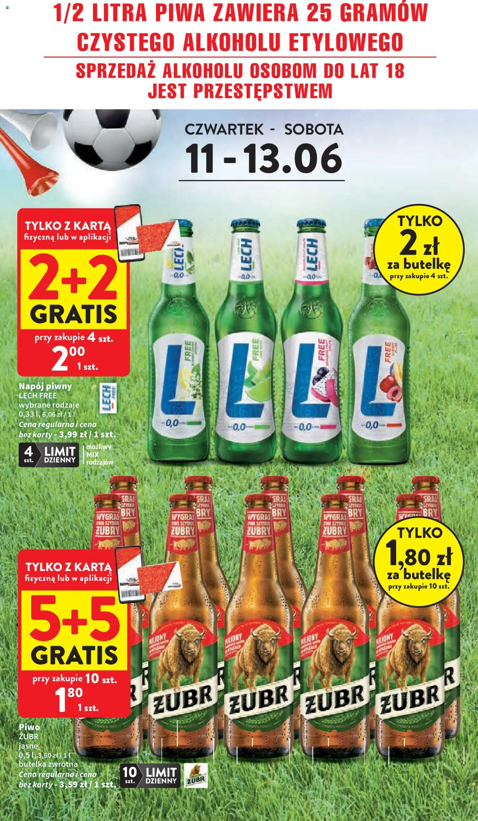 Intermarche gazetka od 11.06.2026 | Strona: 4 | Produkty: Piwo żubr, Karta, Gra, Piwo
