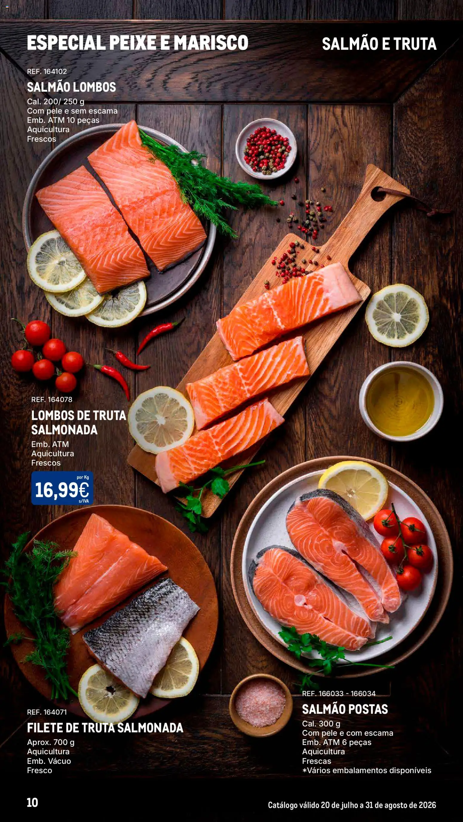 Makro Especial Peixe e Marisco │ válido de 20/07/2026 | Página: 10 | Produtos: Salmão, Peixe, Truta