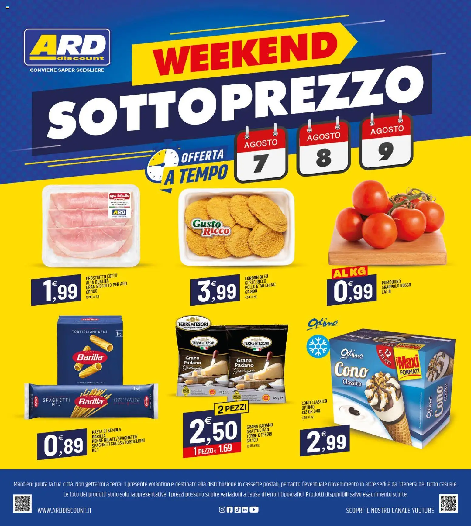 Volantino ARD Discount del 30/07/2026 | Pagina: 20 | Prodotti: Prosciutto Cotto, Pomodoro, Pasta, Penne