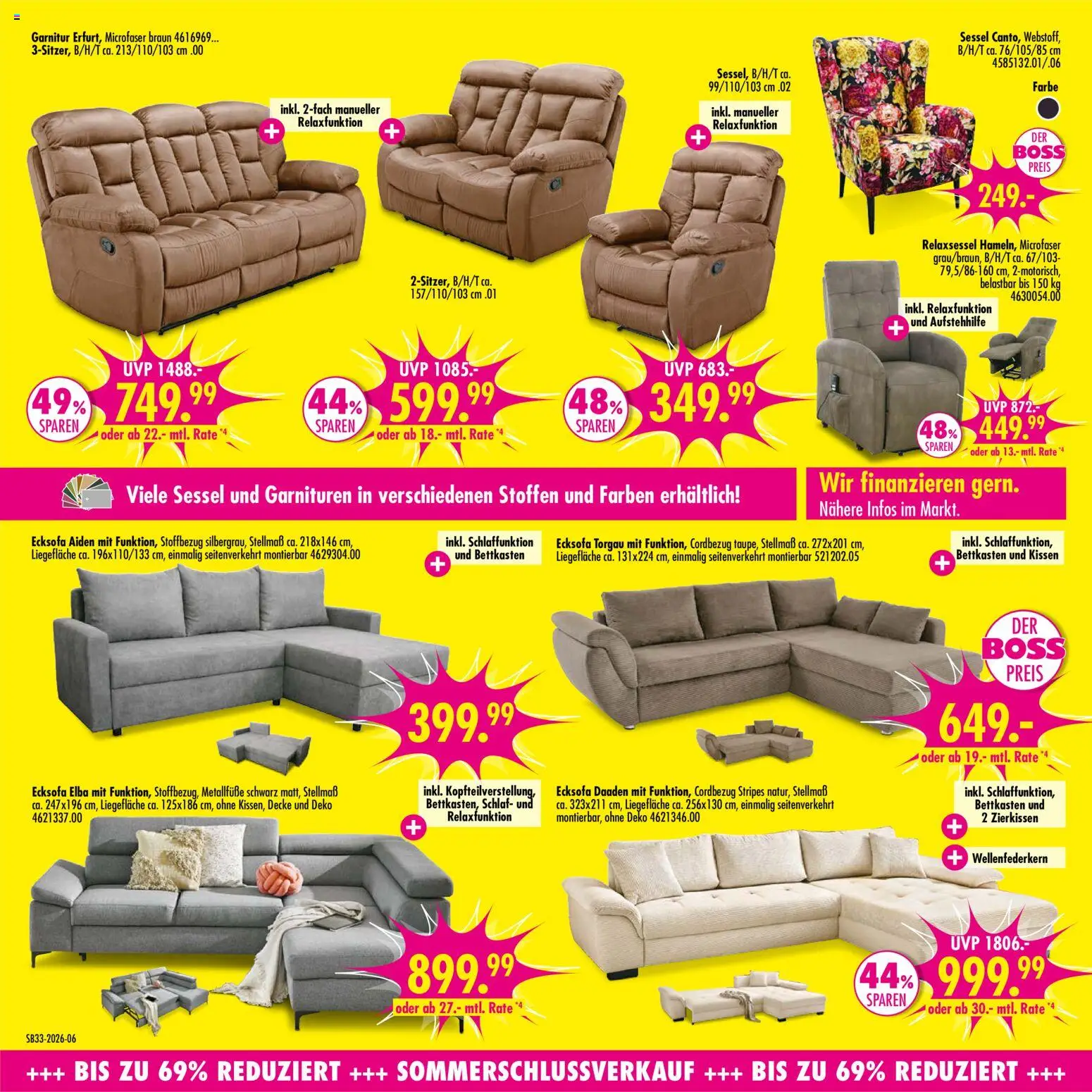 SB Möbel Boss Prospekt – gültig ab 08.08.2026 | Seite: 6 | Produkte: Relaxsessel, Kissen, Decke, Sessel