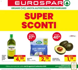 Anteprima del volantino Eurospar volantino Gruaro valido a partire dal 20/08/2026