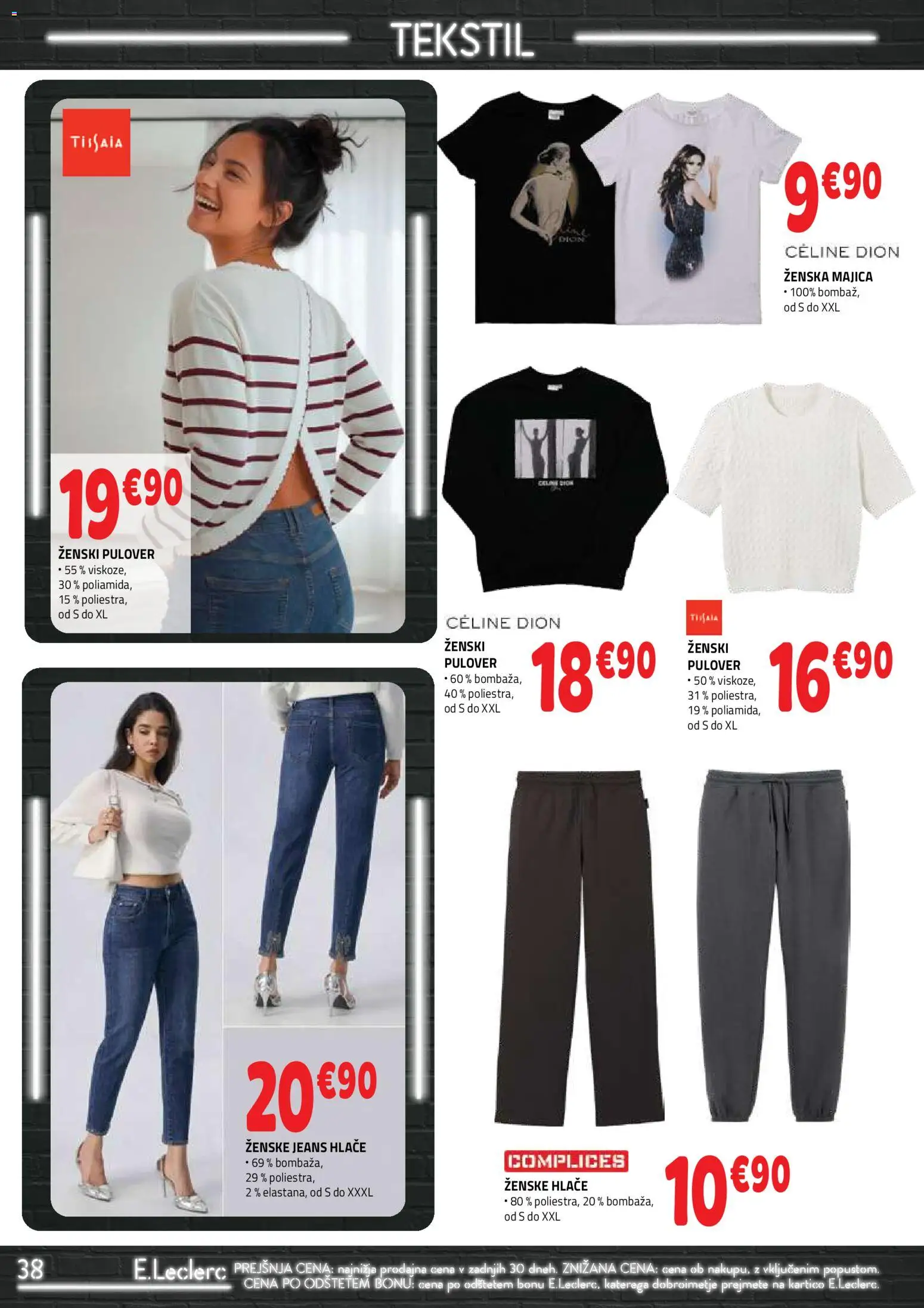 Novi E.leclerc katalog ponudbe – veljaven od 30.09.2026 | Stran: 38 | Izdelki: Majica, Pulover, Hlace