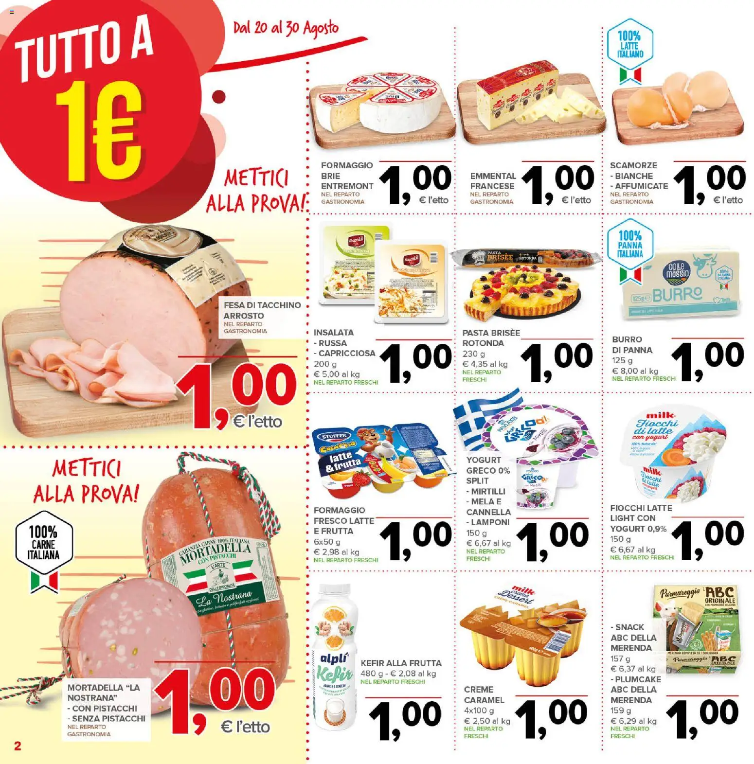 Volantino Todis del 20/08/2026 | Pagina: 2 | Prodotti: Tacchino, Pasta, Mirtilli, Dessert