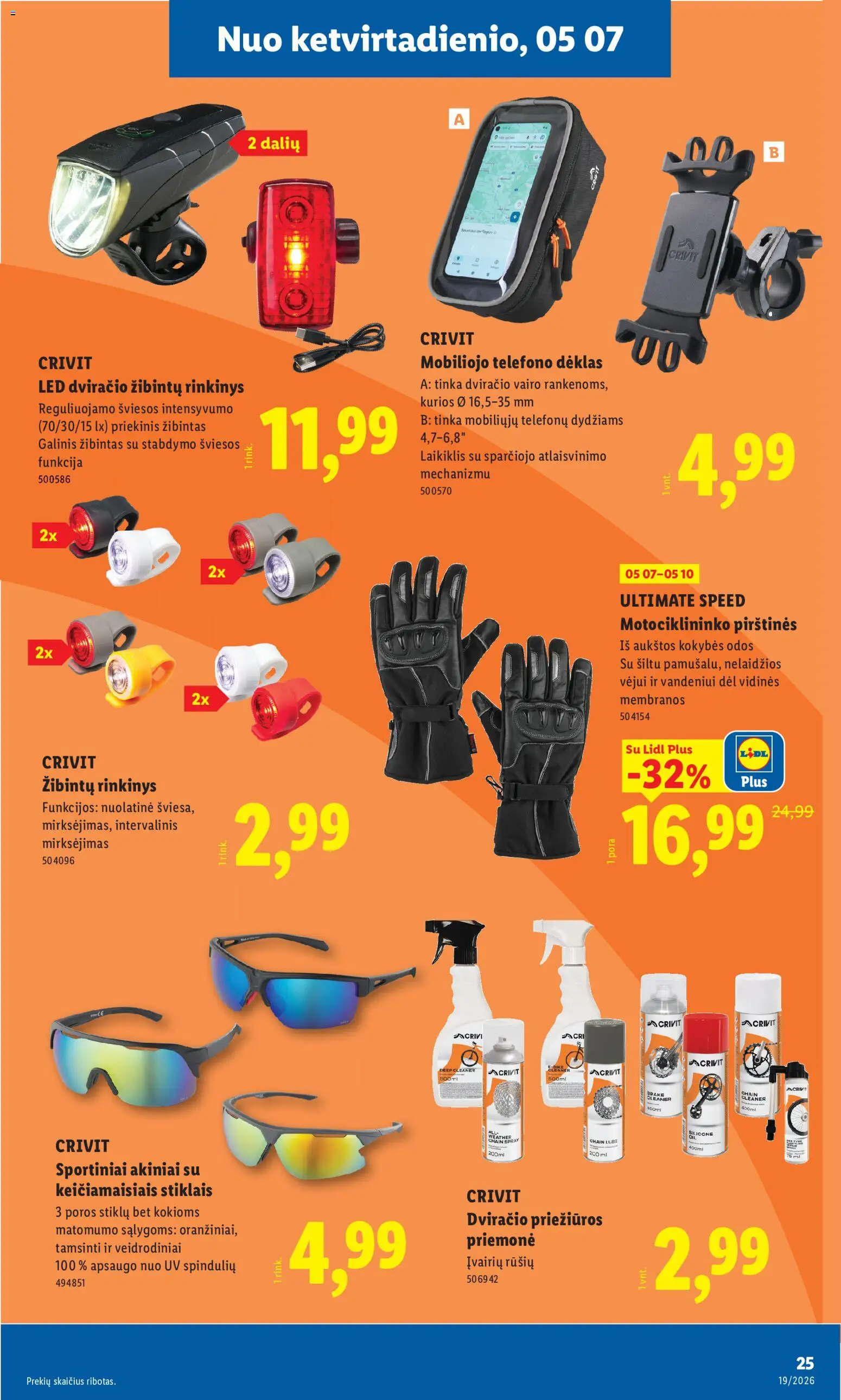 LIDL akcijos nuo 04.05.2026 | Puslapis: 25 | Prekių: Dėklas, Pirštines, Akiniai