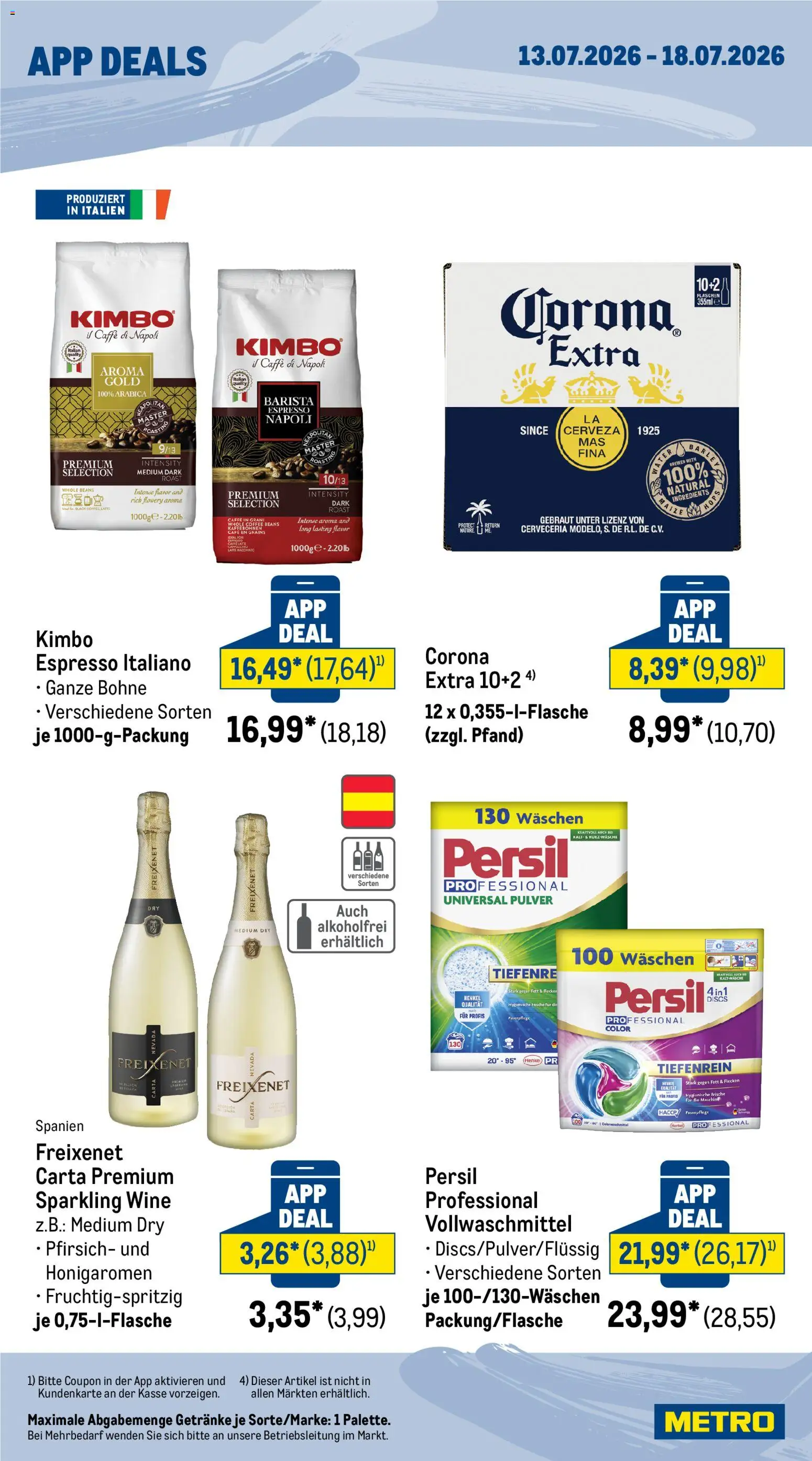 Metro App Deals – gültig ab 13.07.2026 | Seite: 2 | Produkte: Freixenet, Pfirsich, Persil