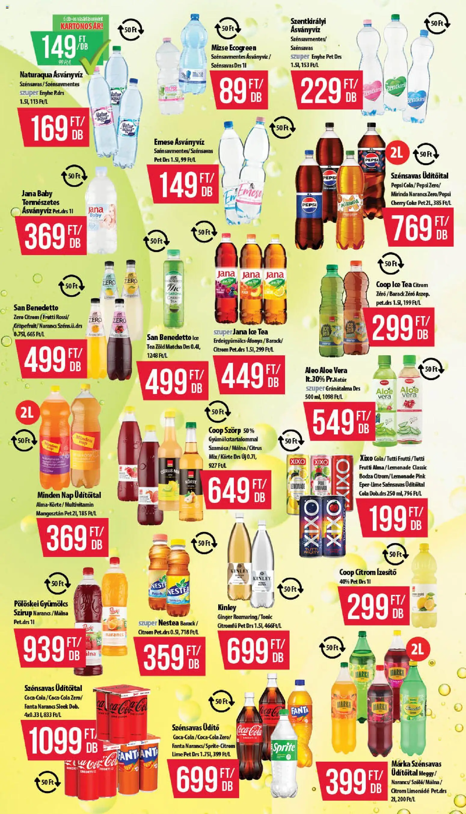COOP akciós ujság - amely érvényes a következő dátumtól: 2026.08.13. | Oldal: 9 | Termékek: Pepsi, Gyümölcs, Sprite, Nestea