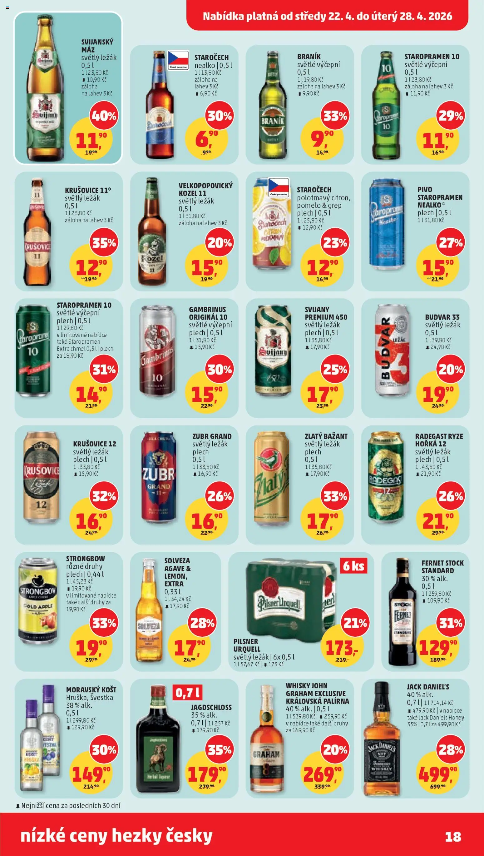 Penny Market leták od 22.04.2026 | Strana: 18 | Produkty: Kozel, Apple, Kozel 11, Pilsner Urquell