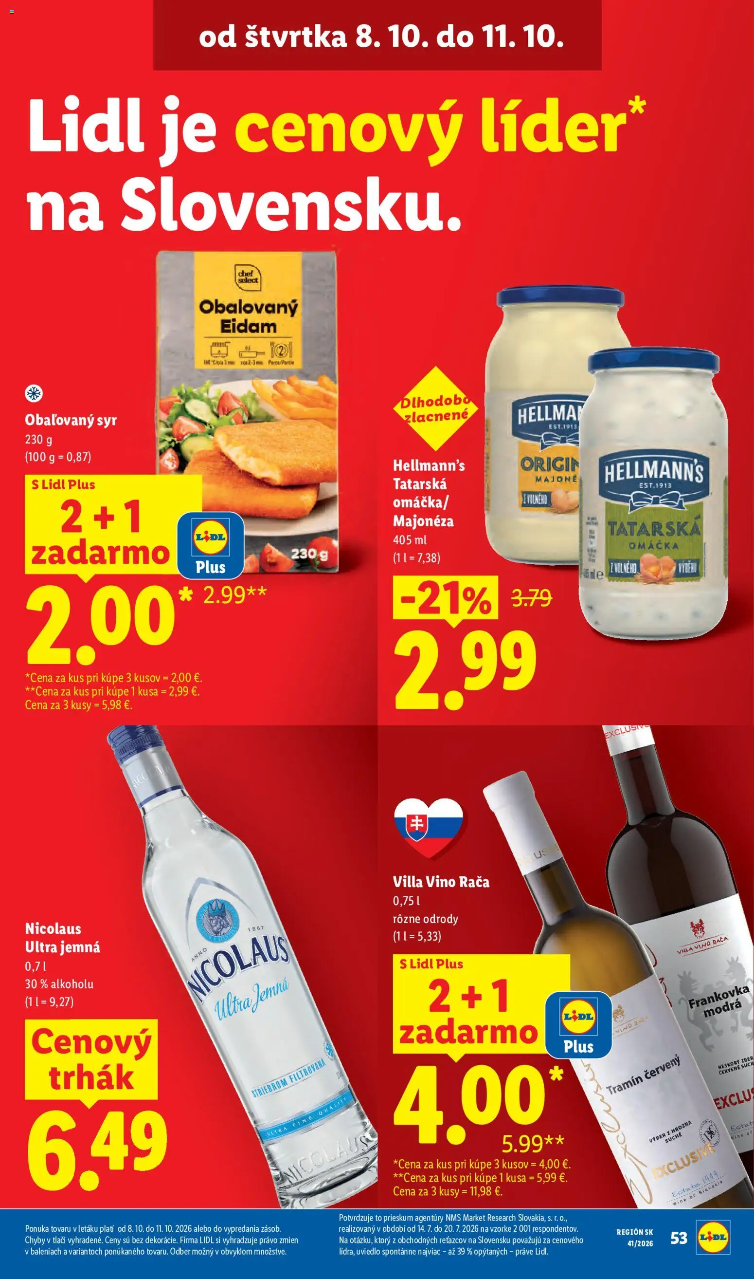 Nové Lidl akcie – leták je platný od 05.10.2026 | Strana: 63 | Produkty: Víno, Eidam, Majonéza, Vodka
