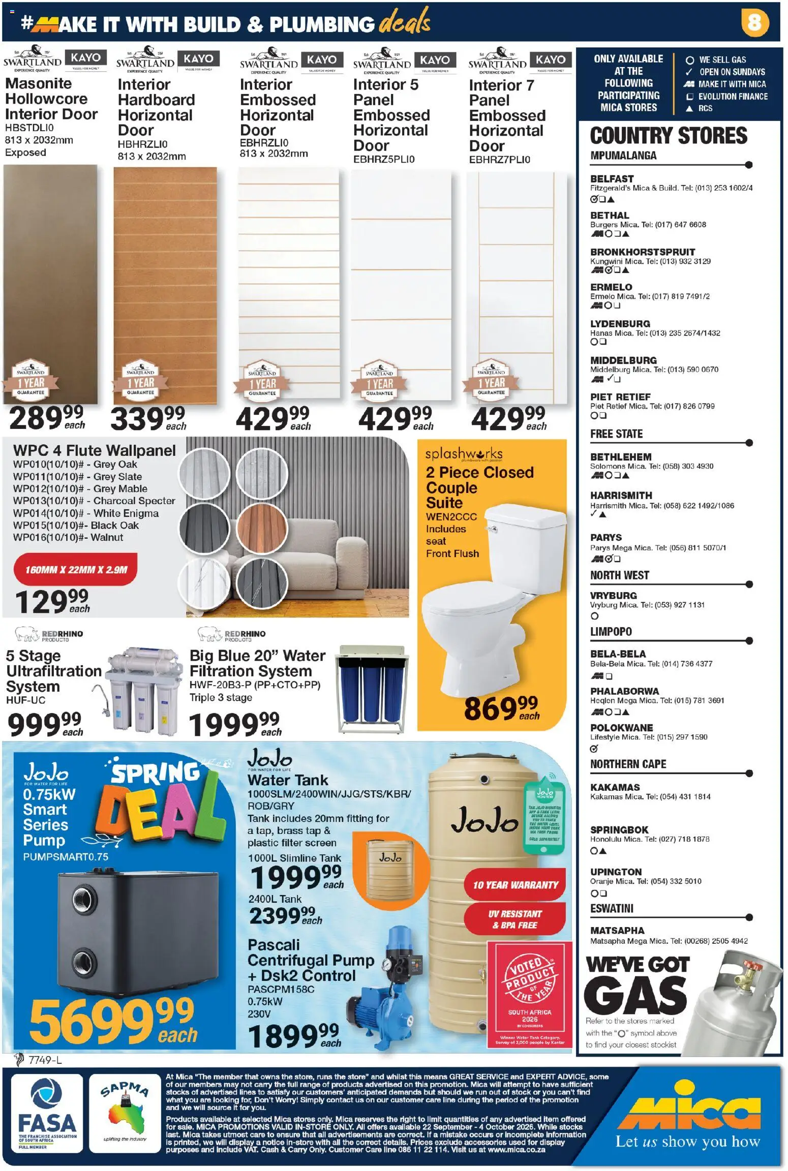New MICA catalogue – valid from 22/09/2026 | Page: 8 | Products: Phone, Tap, Stock, Water
