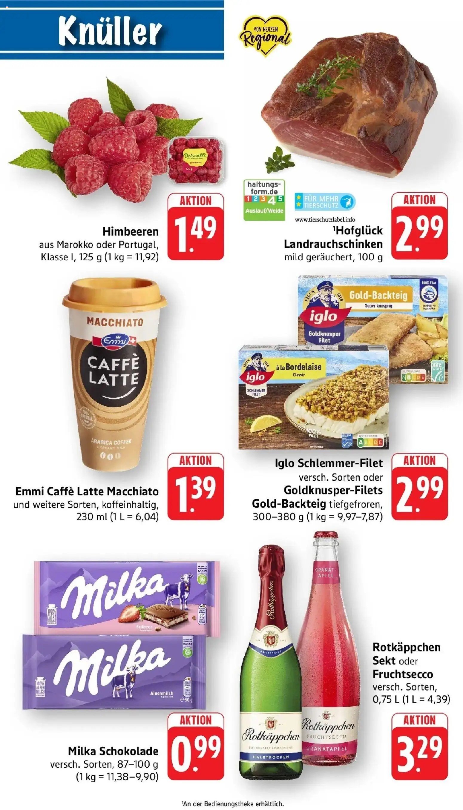 nah & gut Prospekt Offenburg-Zunsweier – gültig ab 03.08.2026 | Seite: 9 | Produkte: Himbeeren, Sekt, Fruchtsecco, Iglo schlemmerfilet