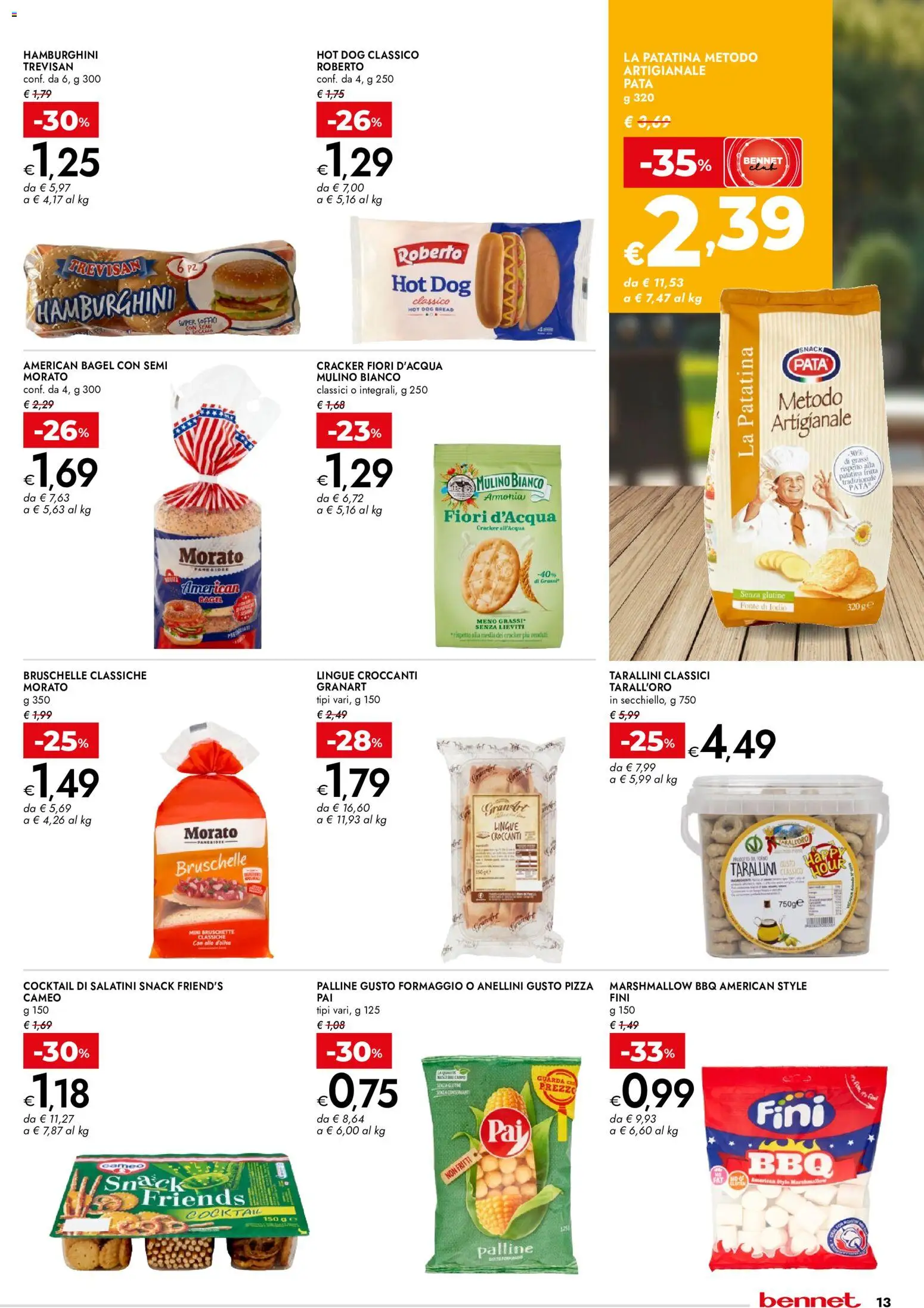 Volantino bennet del 06/08/2026 | Pagina: 13 | Prodotti: Salatini, Pizza, Formaggio