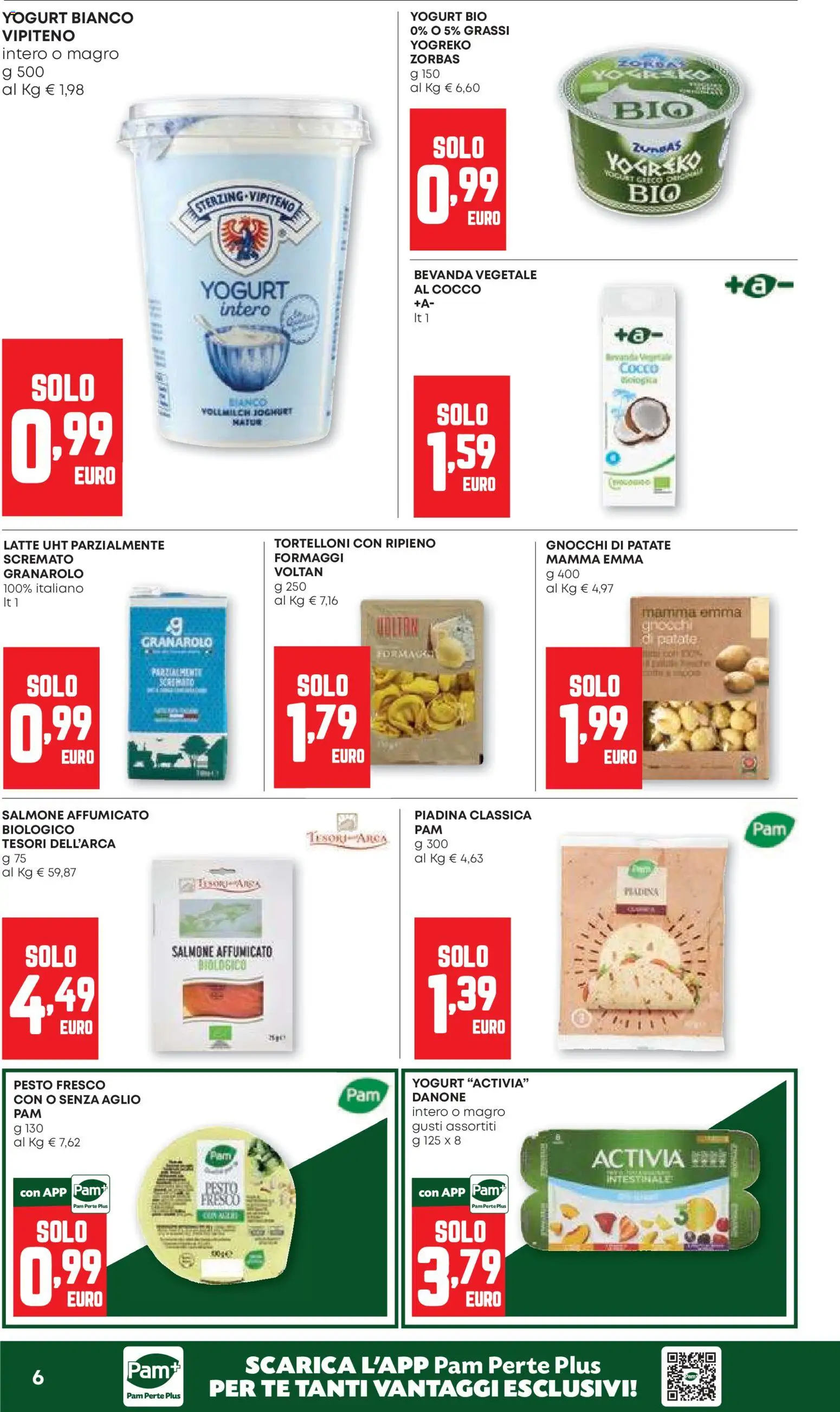 Volantino PAM del 13/08/2026 | Pagina: 6 | Prodotti: Salmone affumicato, Yogurt, Salmone, Latte