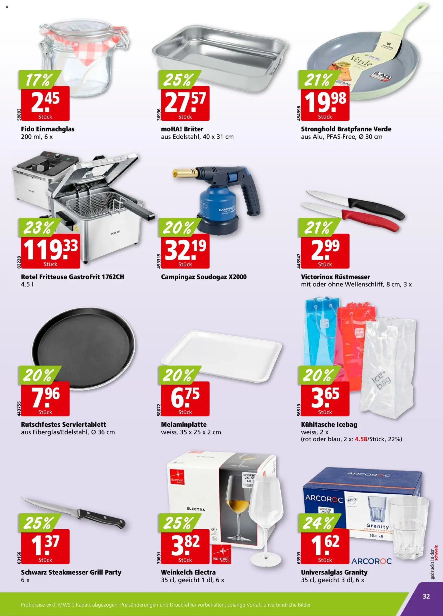 Aligro aktionen Chavannes, Matran, Genf, Sitten – gültig ab 03.08.2026 | Seite: 32 | Produkte: Fritteuse, Bilder, Grill
