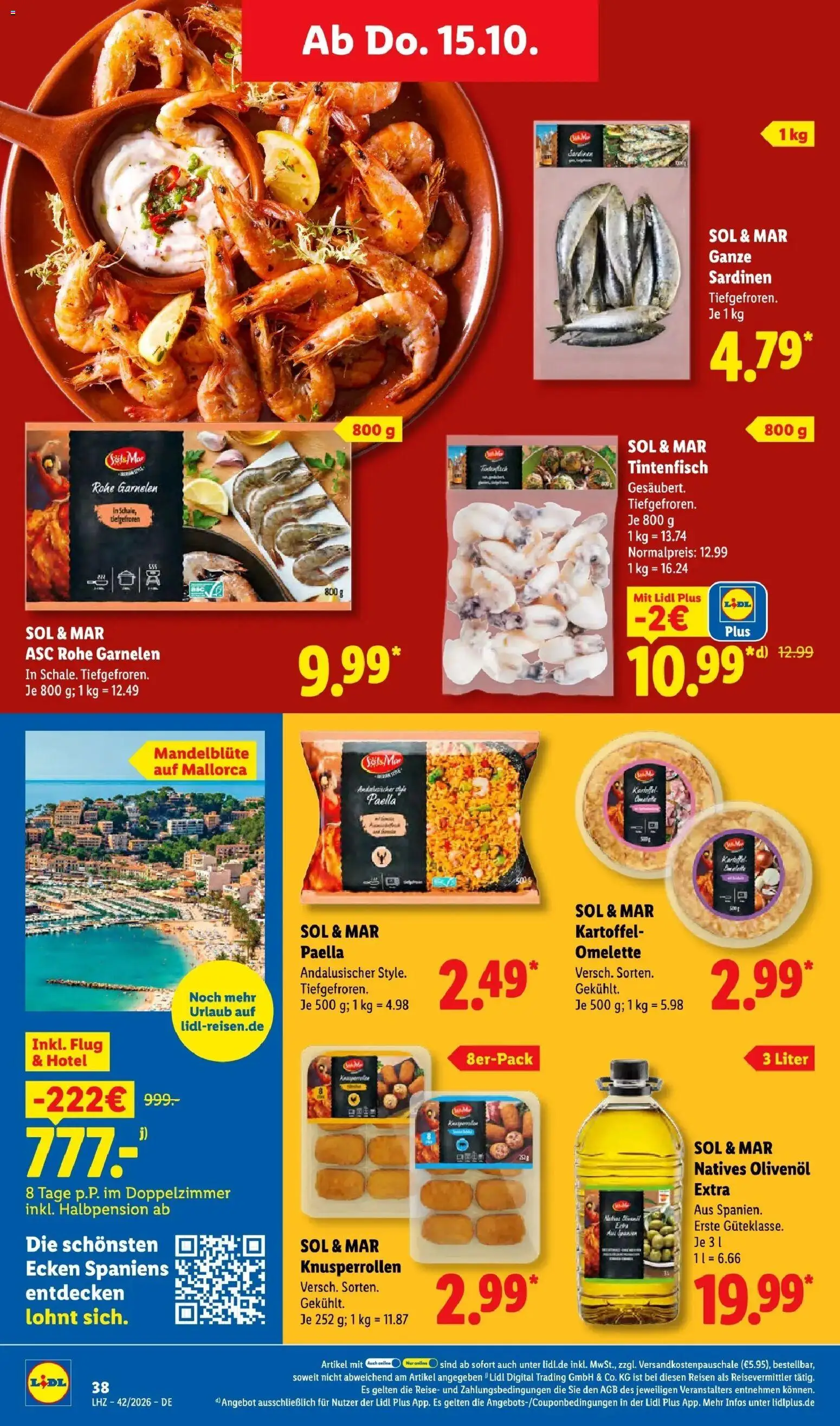 Lidl Prospekt Mahlow (ab 12.10.2026) zum Blättern » Angebote | Seite: 56 | Produkte: Olivenol, Garnelen, Tintenfisch