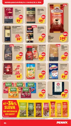 Náhled letáku Penny Market leták od 24.06.2026 | Strana: 21 | Produkty: Čaj, Teekanne, Granko, Jihlavanka