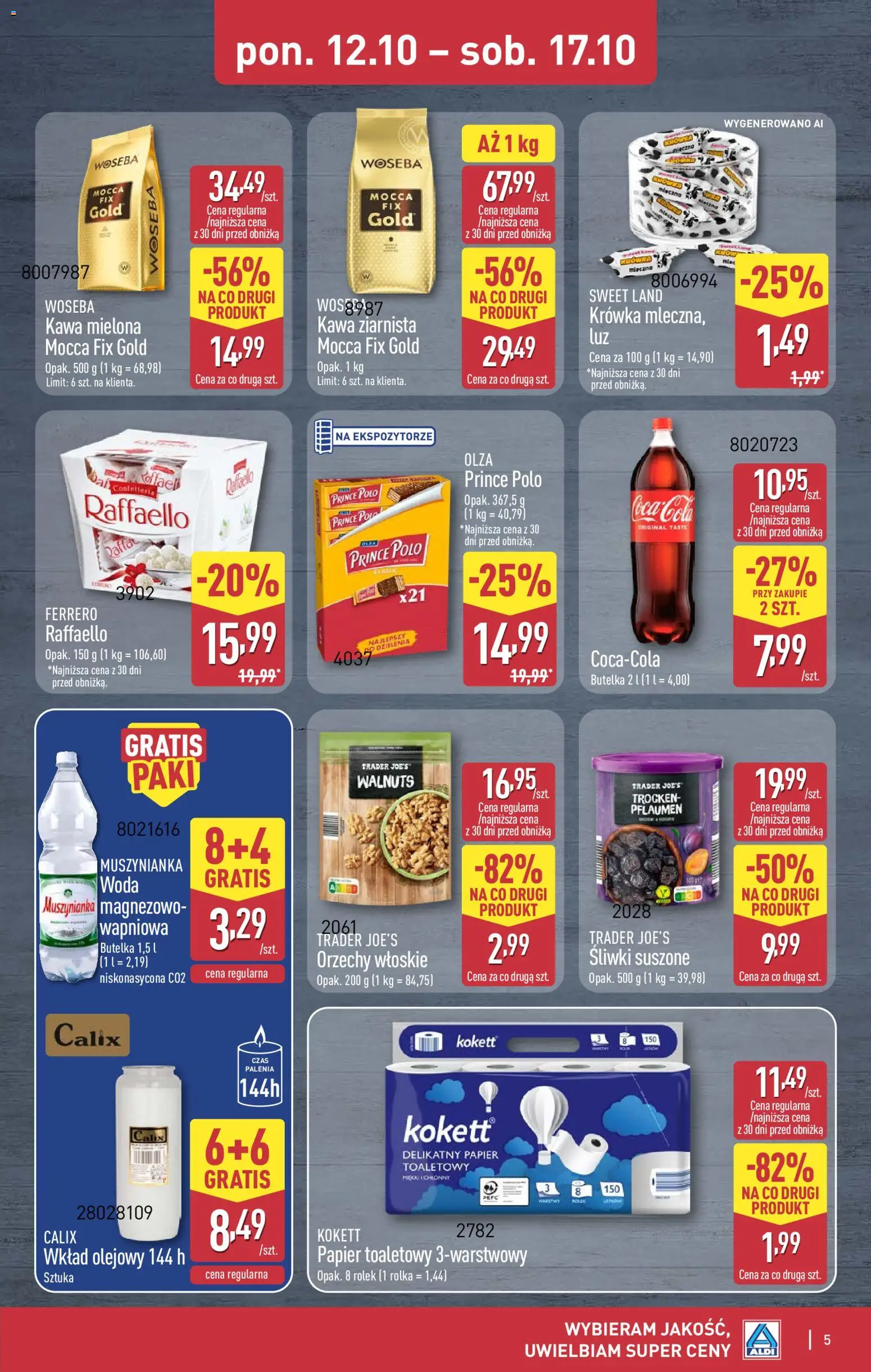 Aldi gazetka - Oferta weekendowa od 15.10.2026 | Strona: 5 | Produkty: Raffaello, Krowka, Śliwki, Kawa