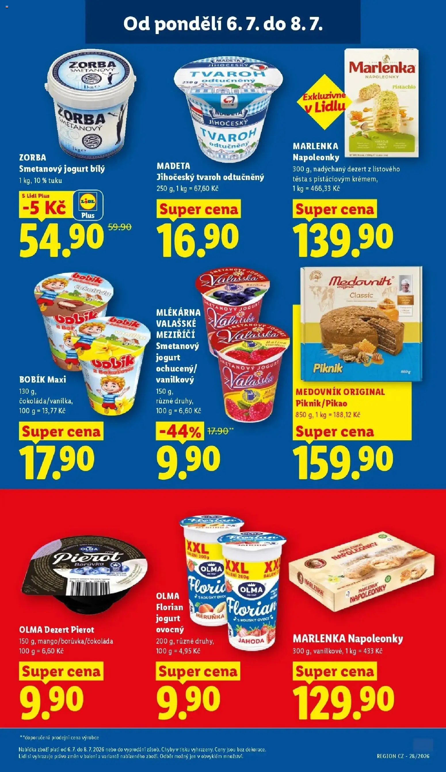 Lidl aktuální leták od 06.07.2026 | Strana: 15 | Produkty: Ovoce, Jogurt, Tvaroh, Medovník