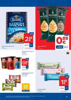 MAXIMA leidinys galioja nuo 16.06.2026 | Puslapis: 27 | Prekių: Ryžiai, Greitai paruošiami makaronai, Makaronai