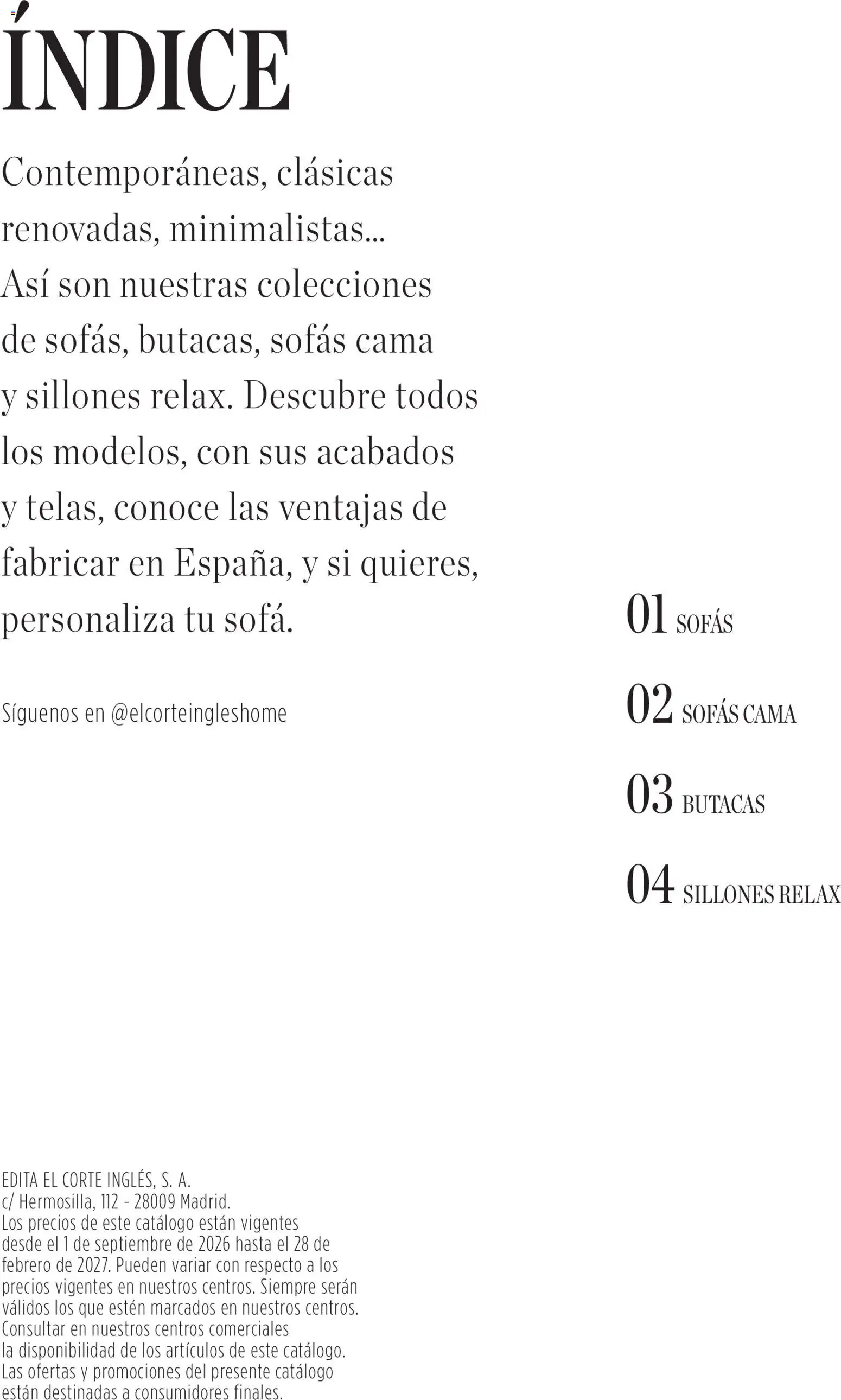 El Corte Inglés Sofás │ válido desde el 21/09/2026 | Página: 2