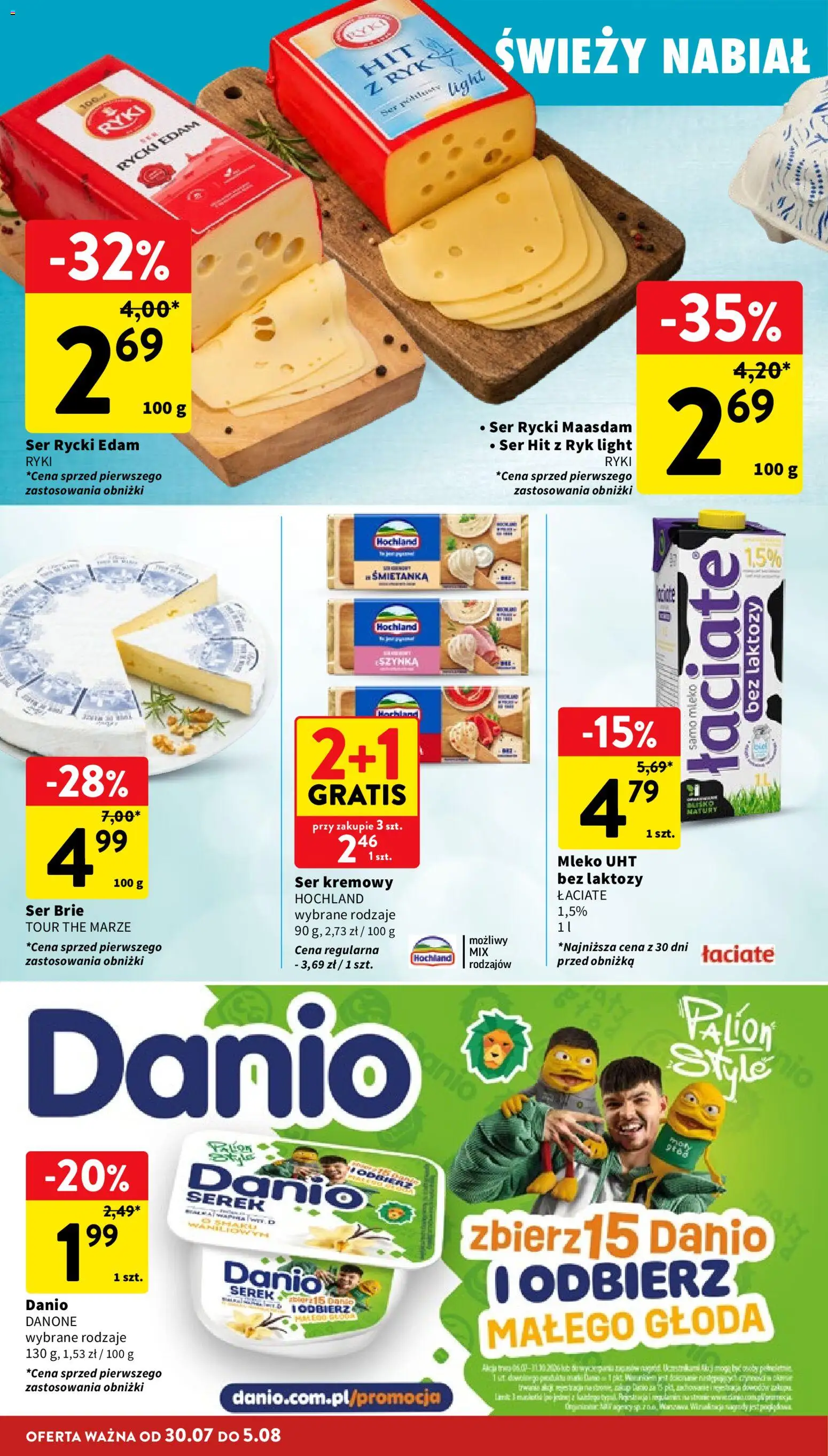 Intermarche gazetka od 30.07.2026 | Strona: 20 | Produkty: Szynka, Mleko, Mleko UHT, Ser brie